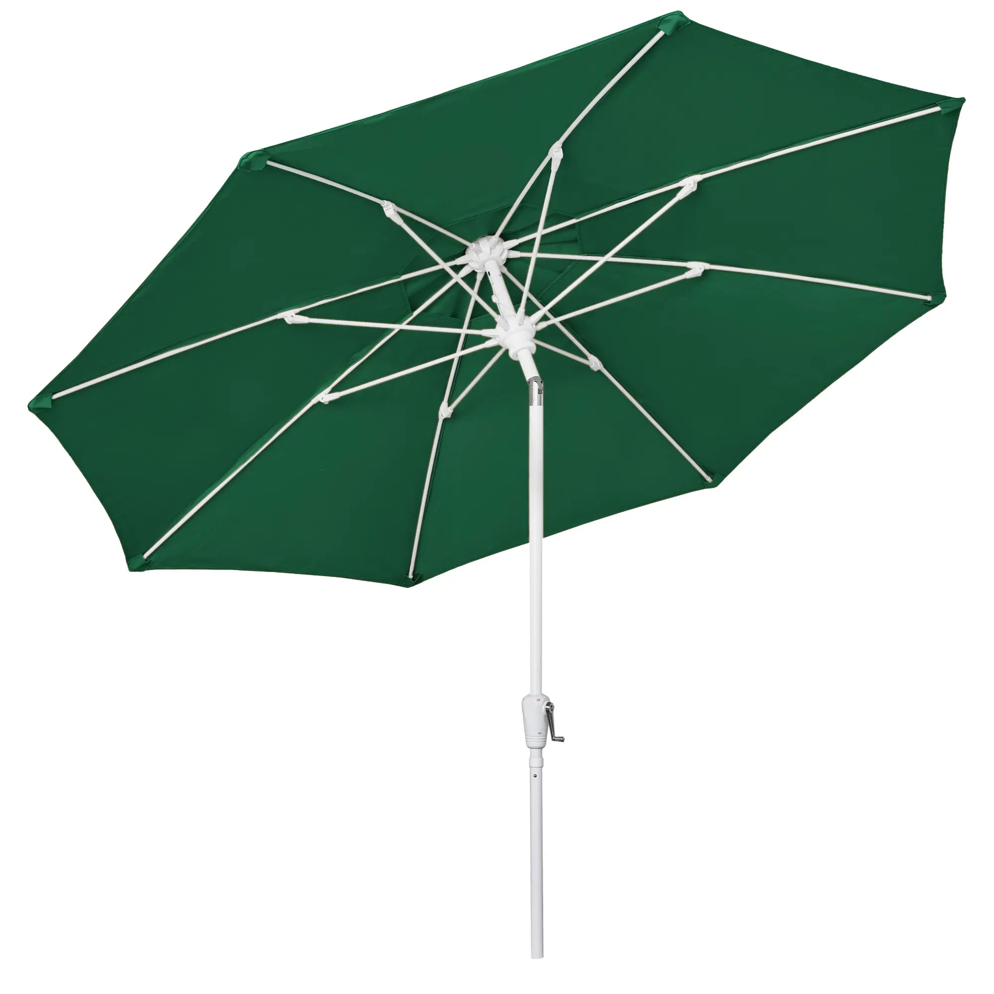 FiberBuilt 9' Oct Market Umbrella – Crank Lift & Push-Button Tilt – Marine-Grade Solution-Dyed Acrylic Canopy