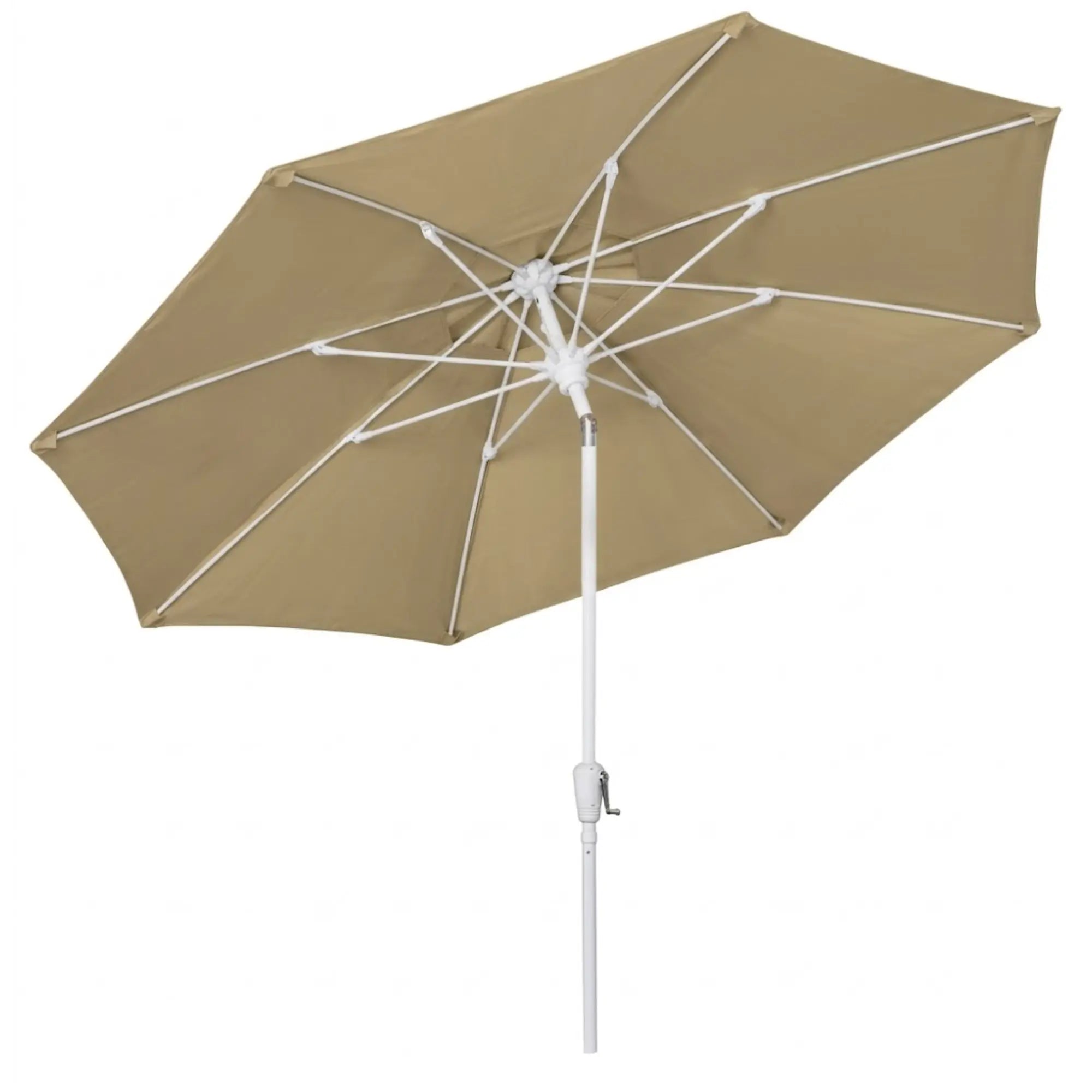FiberBuilt 9' Oct Market Umbrella – Crank Lift & Push-Button Tilt – Marine-Grade Solution-Dyed Acrylic Canopy