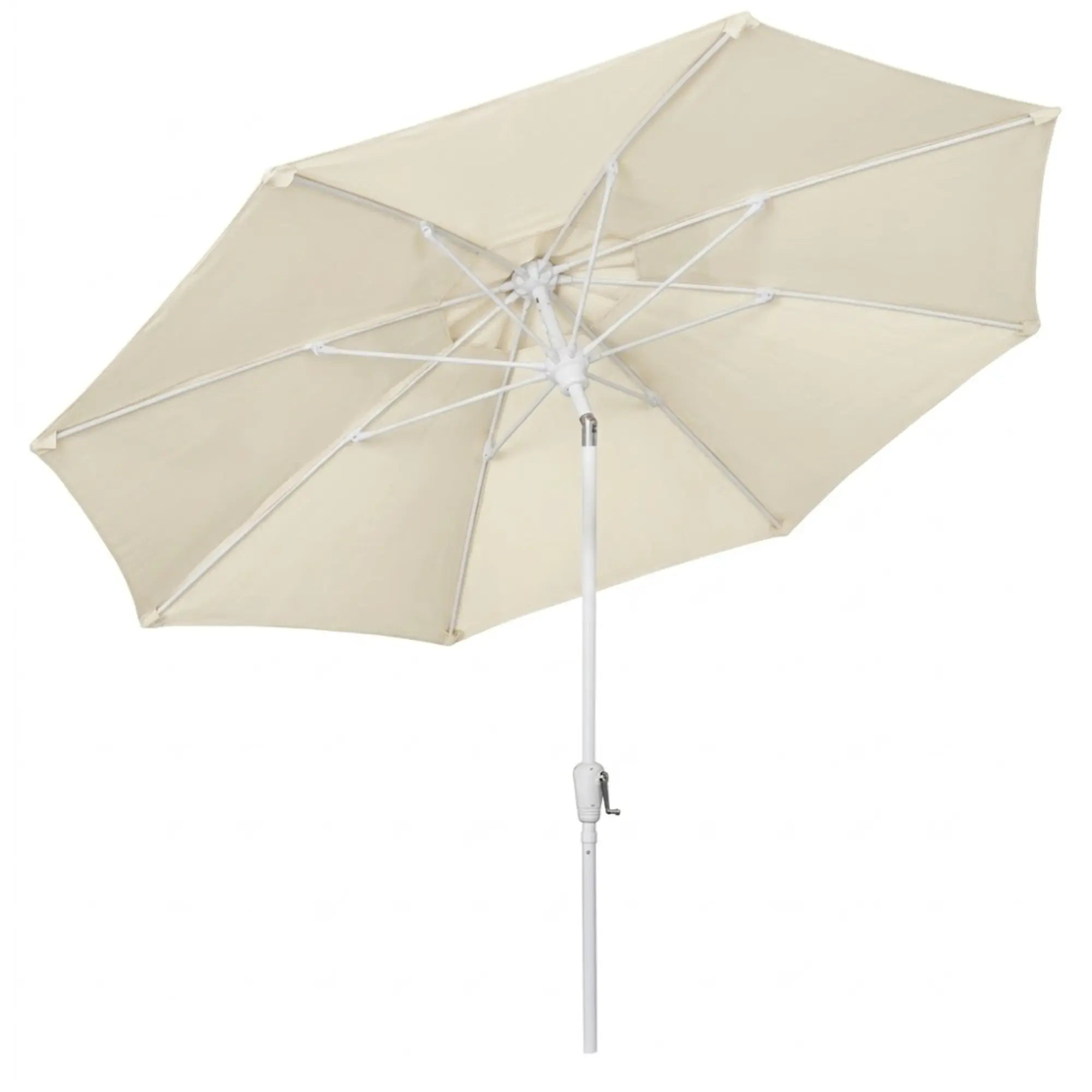 FiberBuilt 9' Oct Market Umbrella – Crank Lift & Push-Button Tilt – Marine-Grade Solution-Dyed Acrylic Canopy