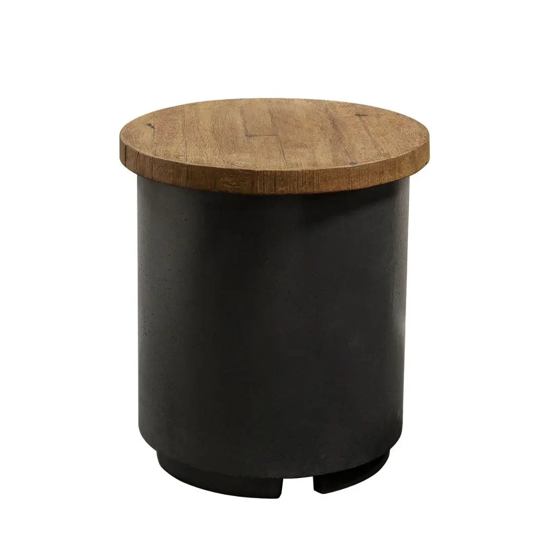 American Fyre Designs Reclaimed Wood Contempo Tank End Table - French Barrel Oak American Fyre Designs