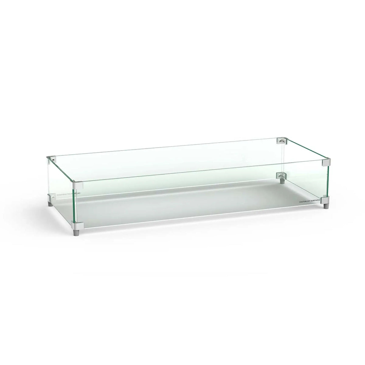 American Fyre Designs Long Rectangular Tempered Glass Wind Guard American Fyre Designs