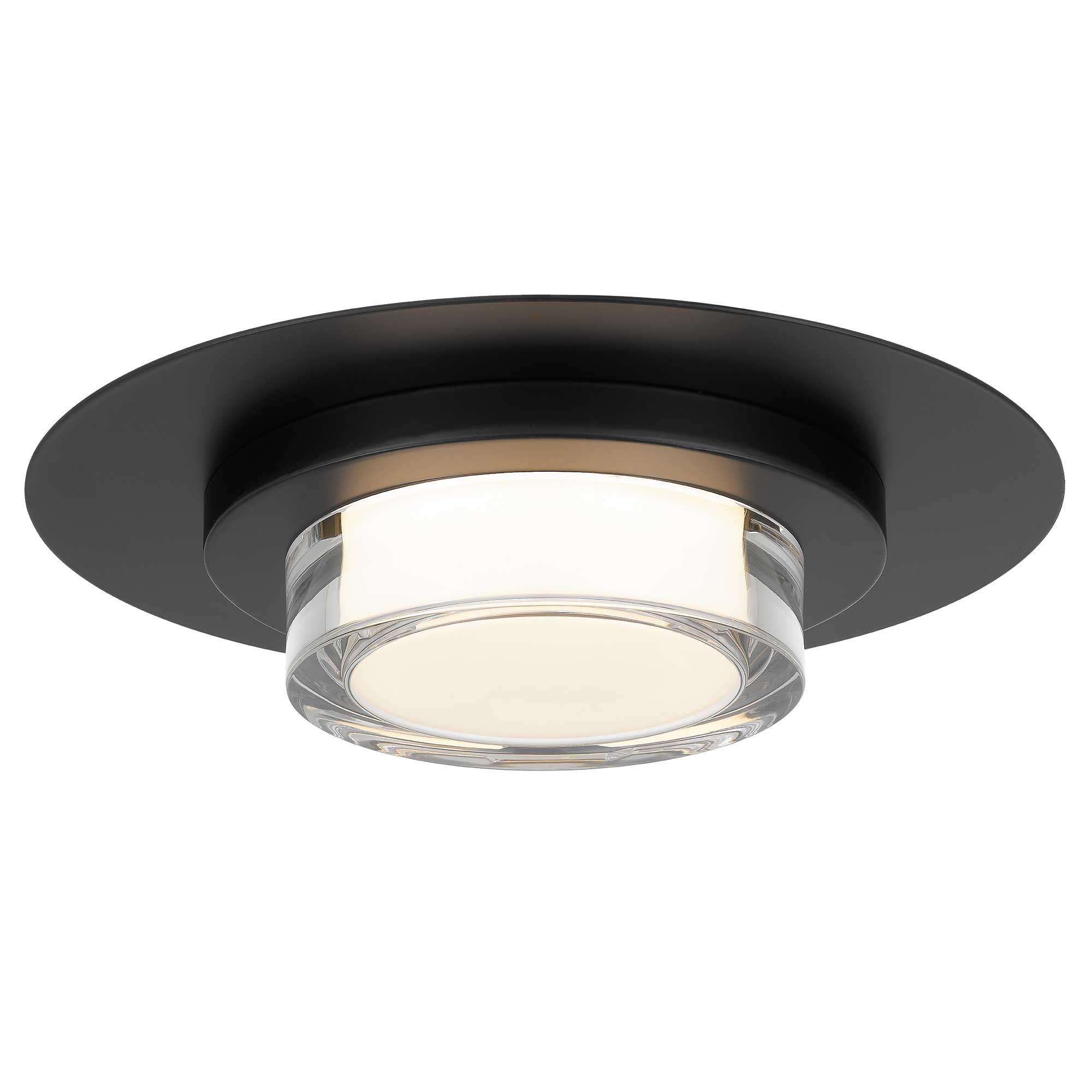 Alteck Plate 12-Inch Black 3-CCT LED Outdoor Flush Mount Light - AFM0012-3CCT-W-BK