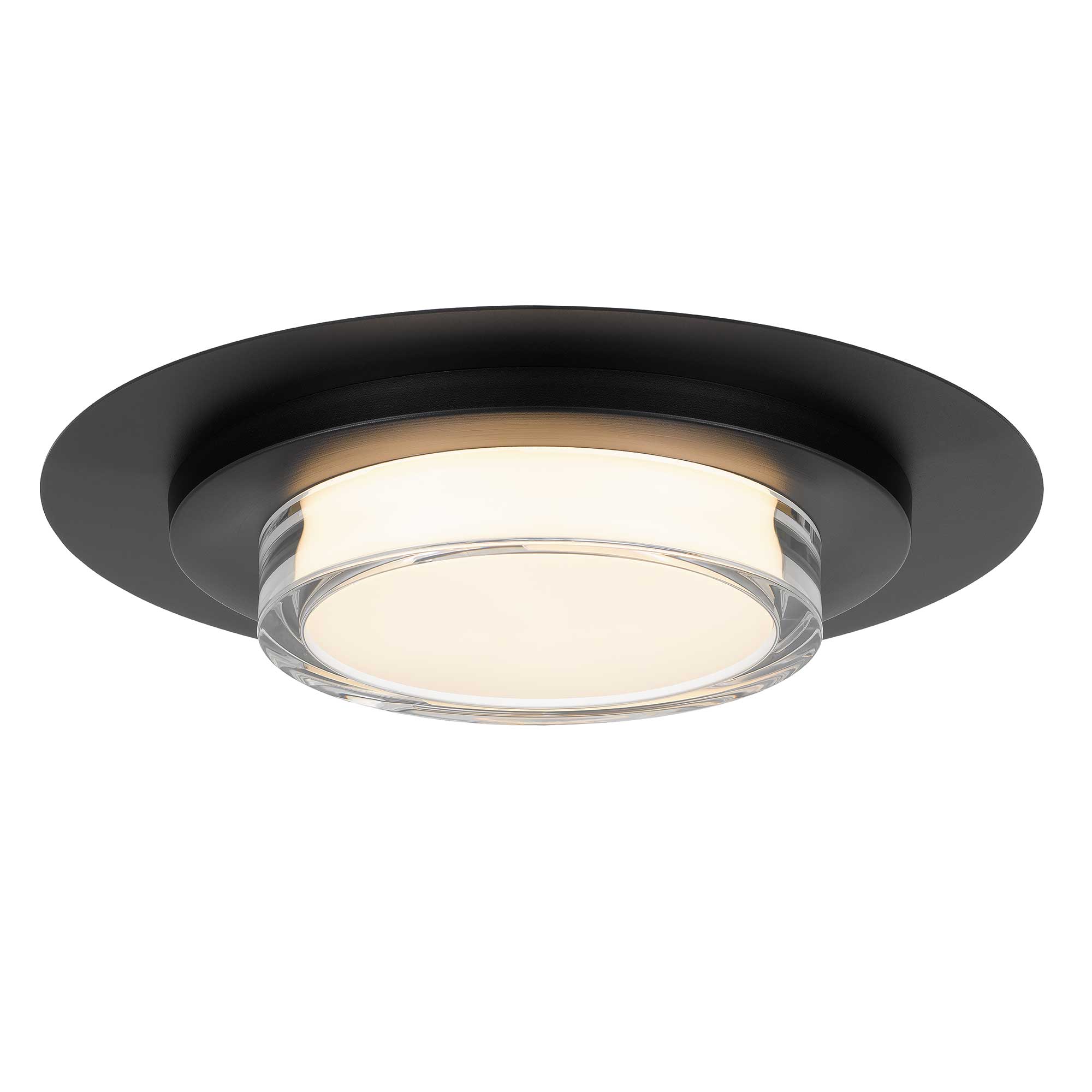 Alteck Plate 16-Inch Black 3-CCT LED Outdoor Flush Mount Light - AFM0013-3CCT-W-BK
