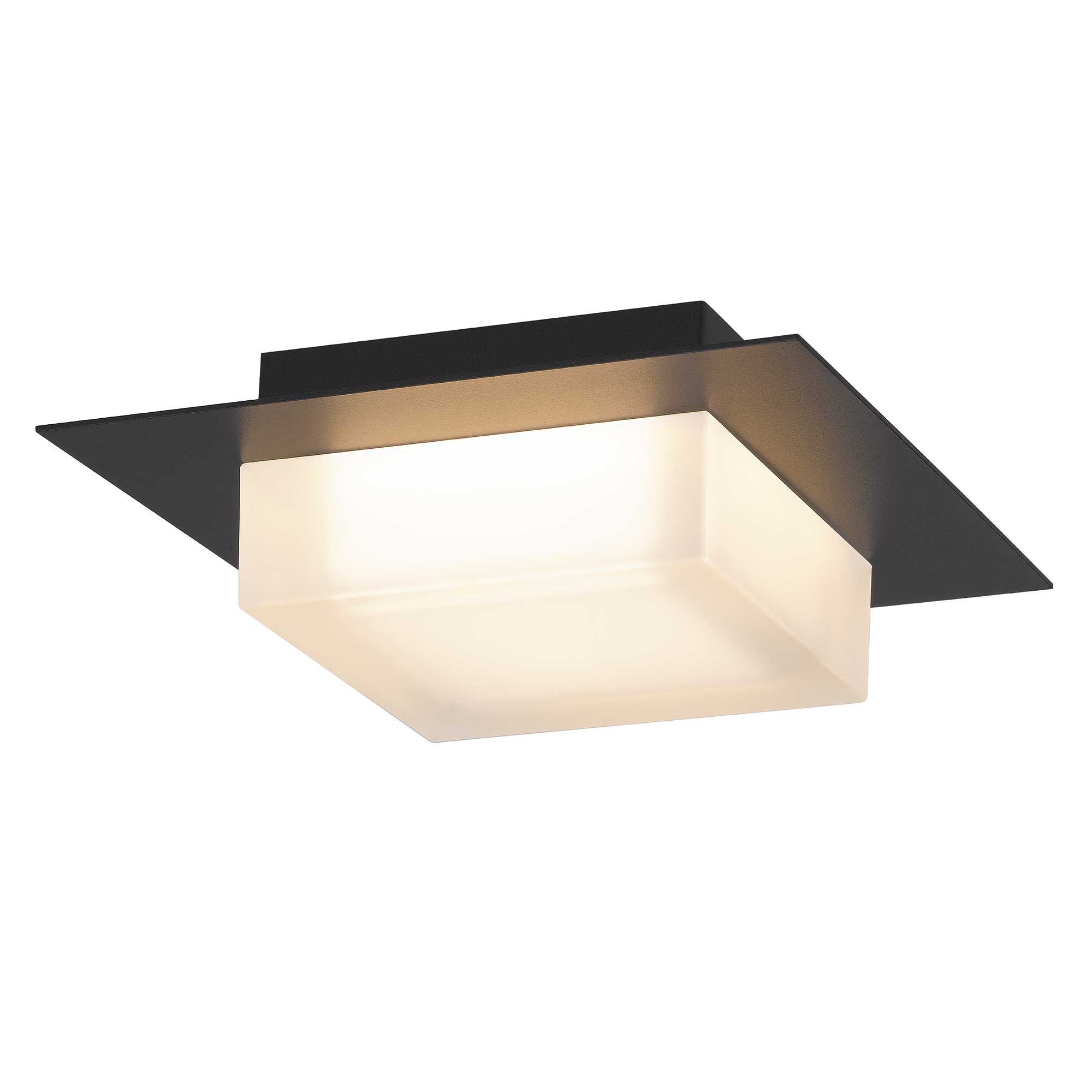 Alteck Foursquare 8-Inch Black 3-CCT LED Outdoor Flush Mount Light - AFM0014-3CCT-W-BK
