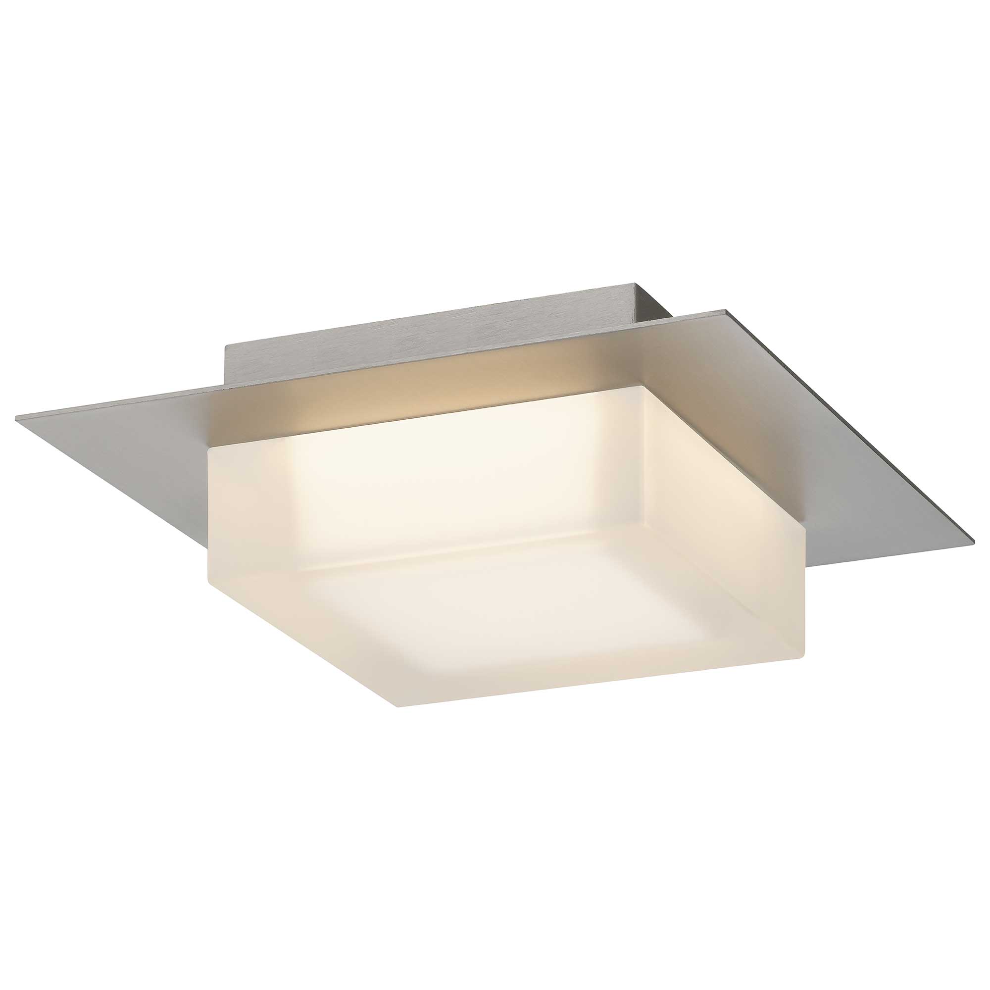 Alteck Foursquare 8-Inch Stainless Steel 3-CCT LED Outdoor Flush Mount Light - AFM0014-3CCT-W-BSS