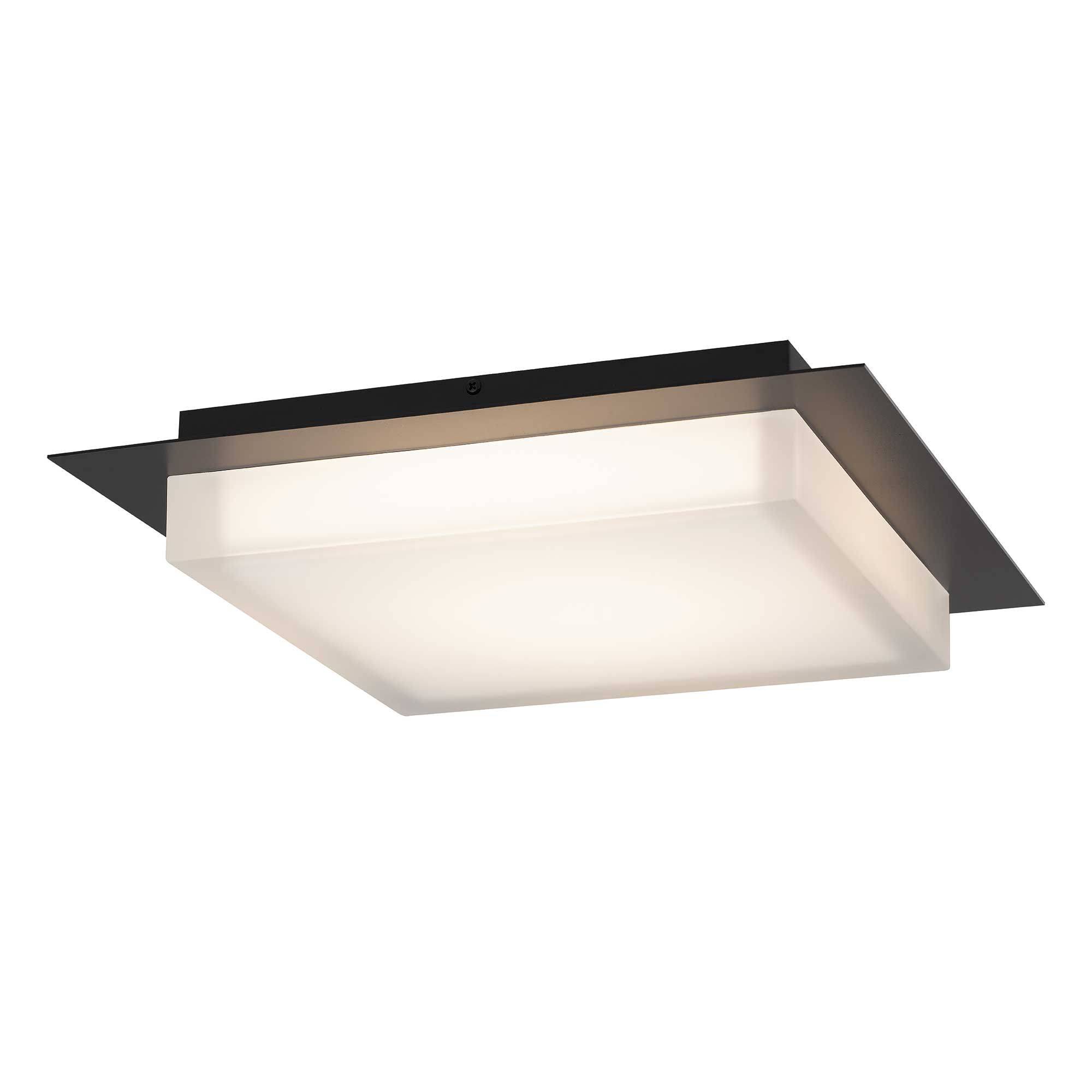 Alteck Foursquare 14-Inch Black 3-CCT LED Outdoor Flush Mount Light - AFM0015-3CCT-W-BK