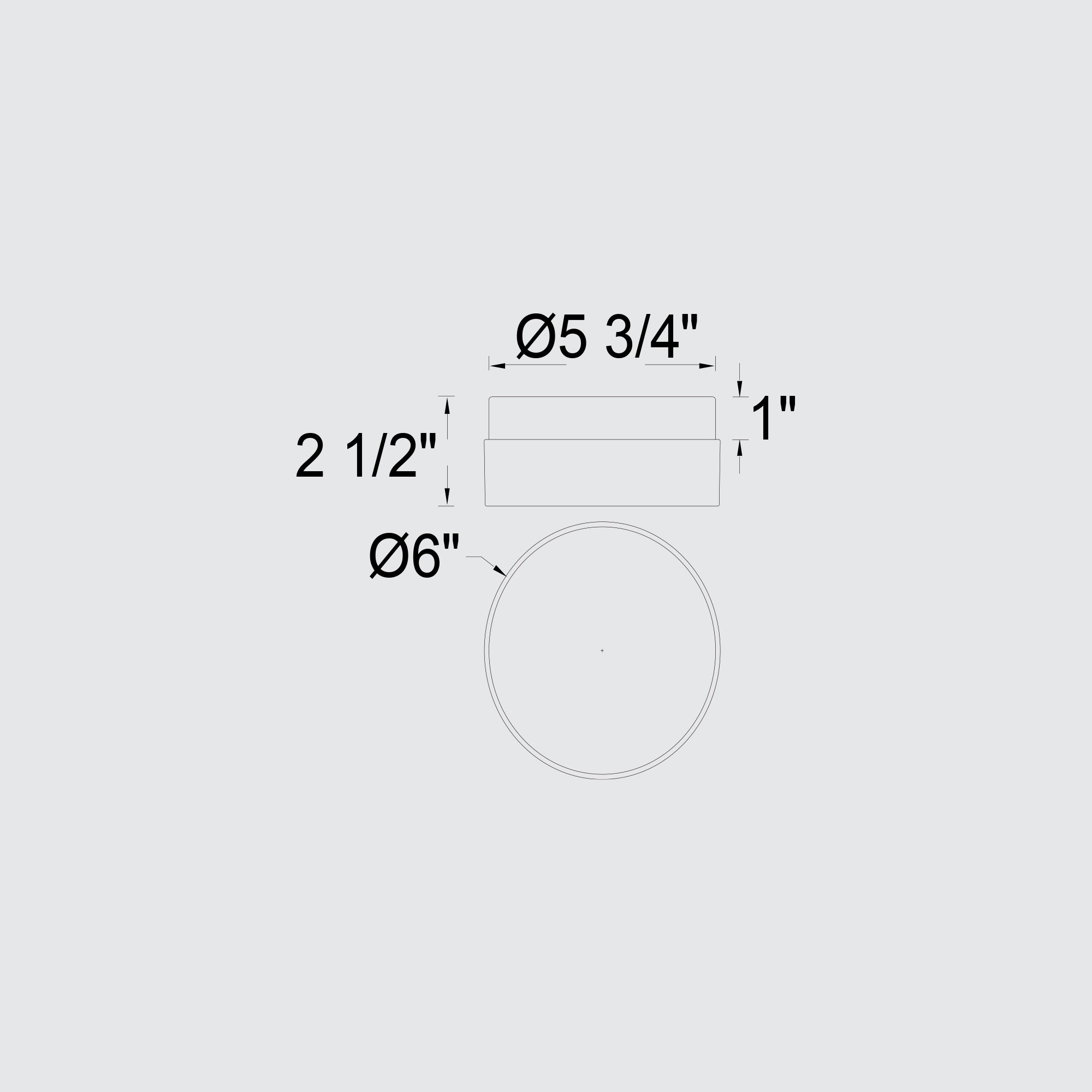 Alteck Sunspot 6-Inch Stainless Steel 3-CCT LED Outdoor Flush Mount Light - AFM0016-3CCT-W-BSS - Line Drawing