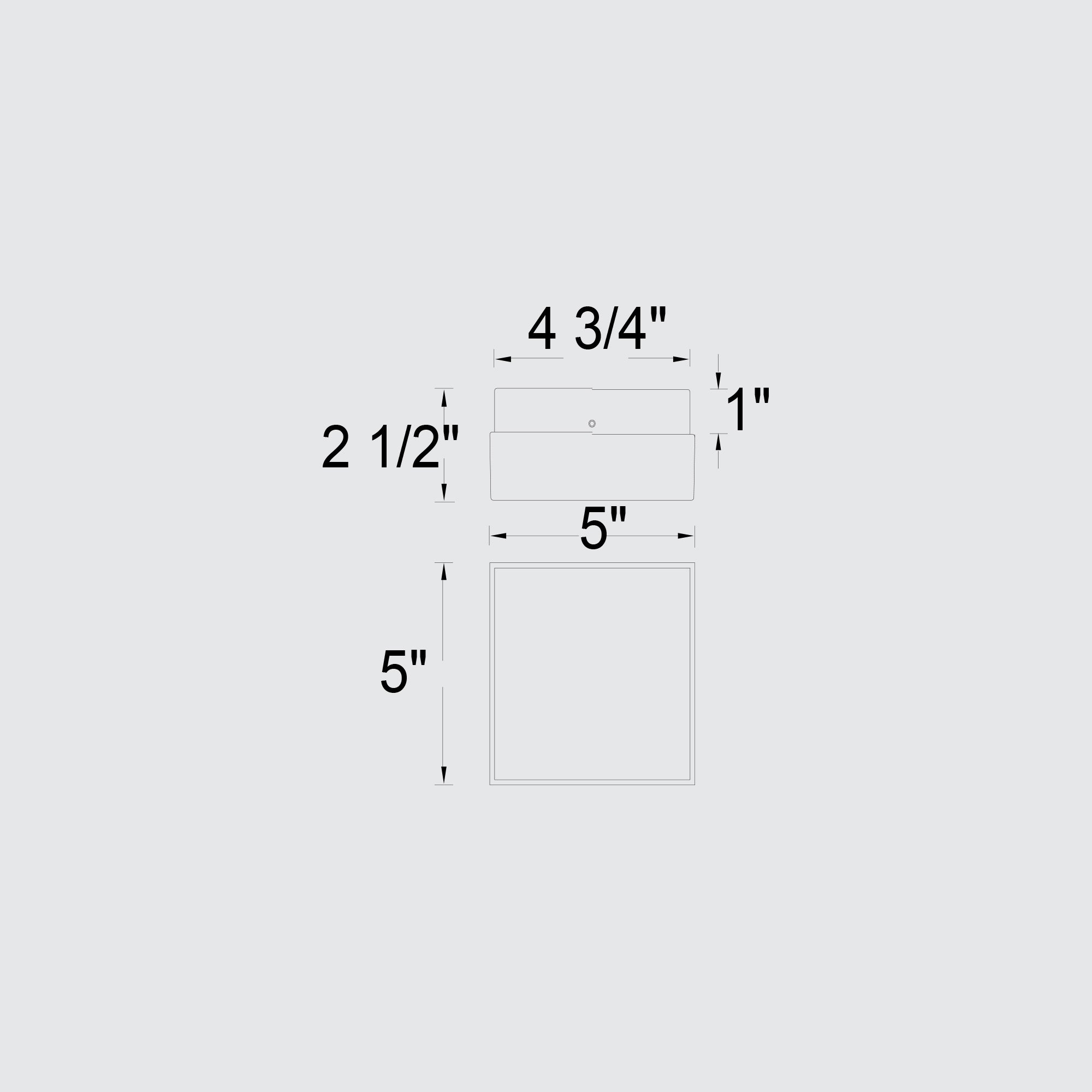Alteck Box 5-Inch Stainless Steel 3-CCT LED Outdoor Flush Mount Light - AFM0019-3CCT-W-BSS - Line Drawing