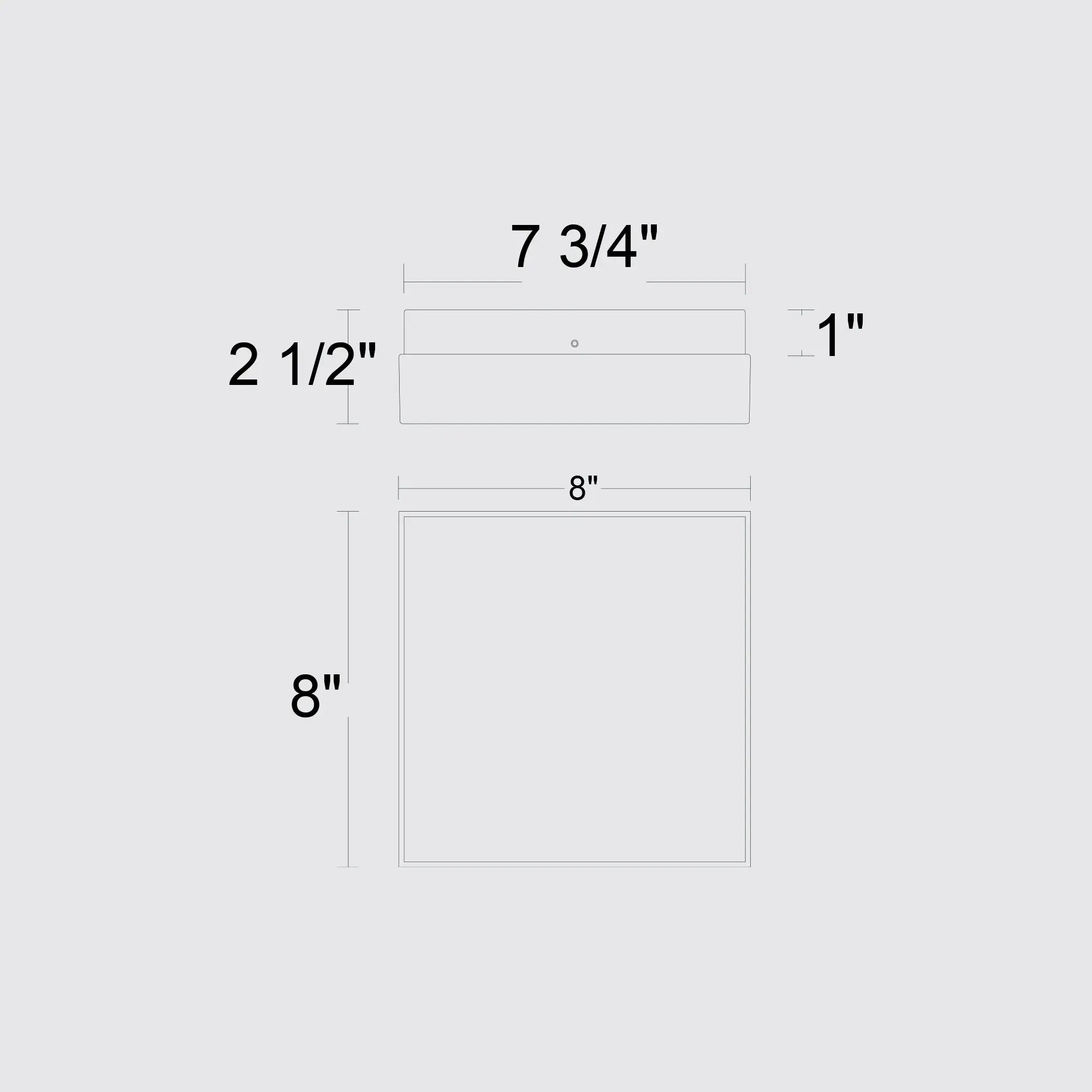 Alteck Box 8-Inch Black 3-CCT LED Outdoor Flush Mount Light - AFM0020-3CCT-W-BK - Line Drawing