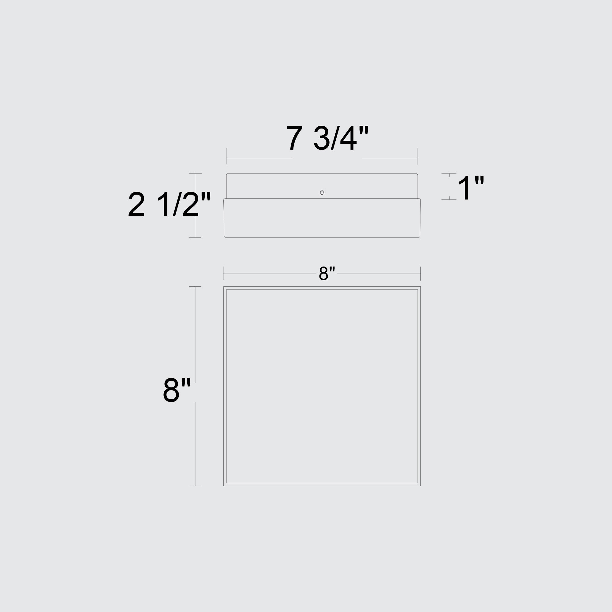 Alteck Box 8-Inch Stainless Steel 3-CCT LED Outdoor Flush Mount Light - AFM0020-3CCT-W-BSS - Line Drawing