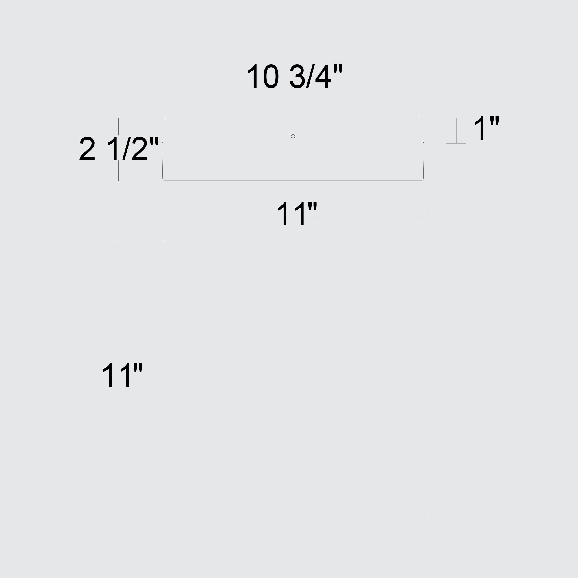 Alteck Box 11-Inch Stainless Steel 3-CCT LED Outdoor Flush Mount Light - AFM0021-3CCT-W-BSS - Line Drawing