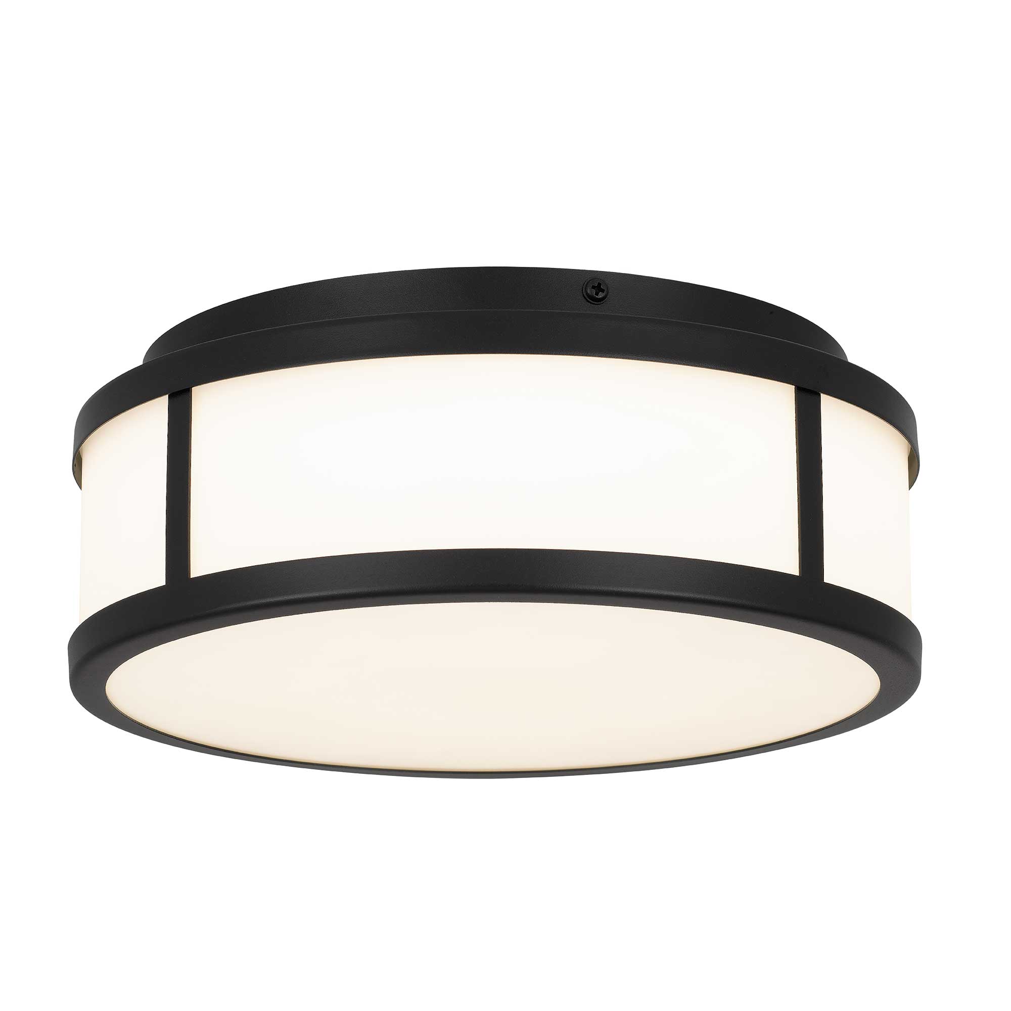 Alteck Panel Round 10.25-Inch Black 3-CCT LED Outdoor Flush Mount Light - AFM0022-3CCT-W-BK