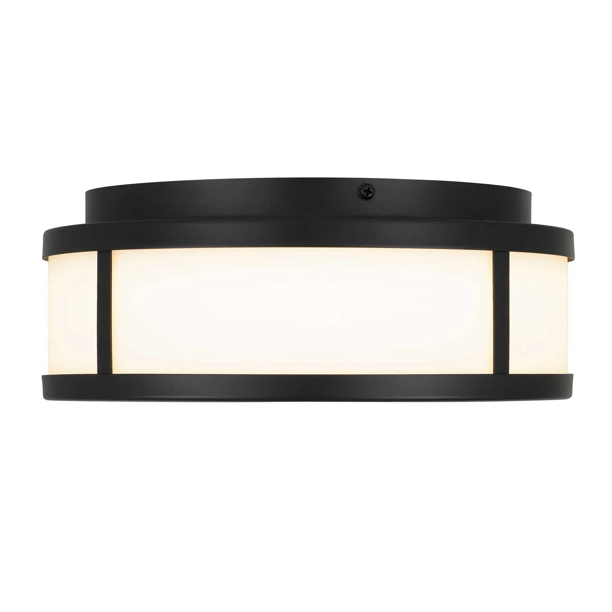 Alteck Panel Round 10.25-Inch Black 3-CCT LED Outdoor Flush Mount Light - AFM0022-3CCT-W-BK - Product Image 4