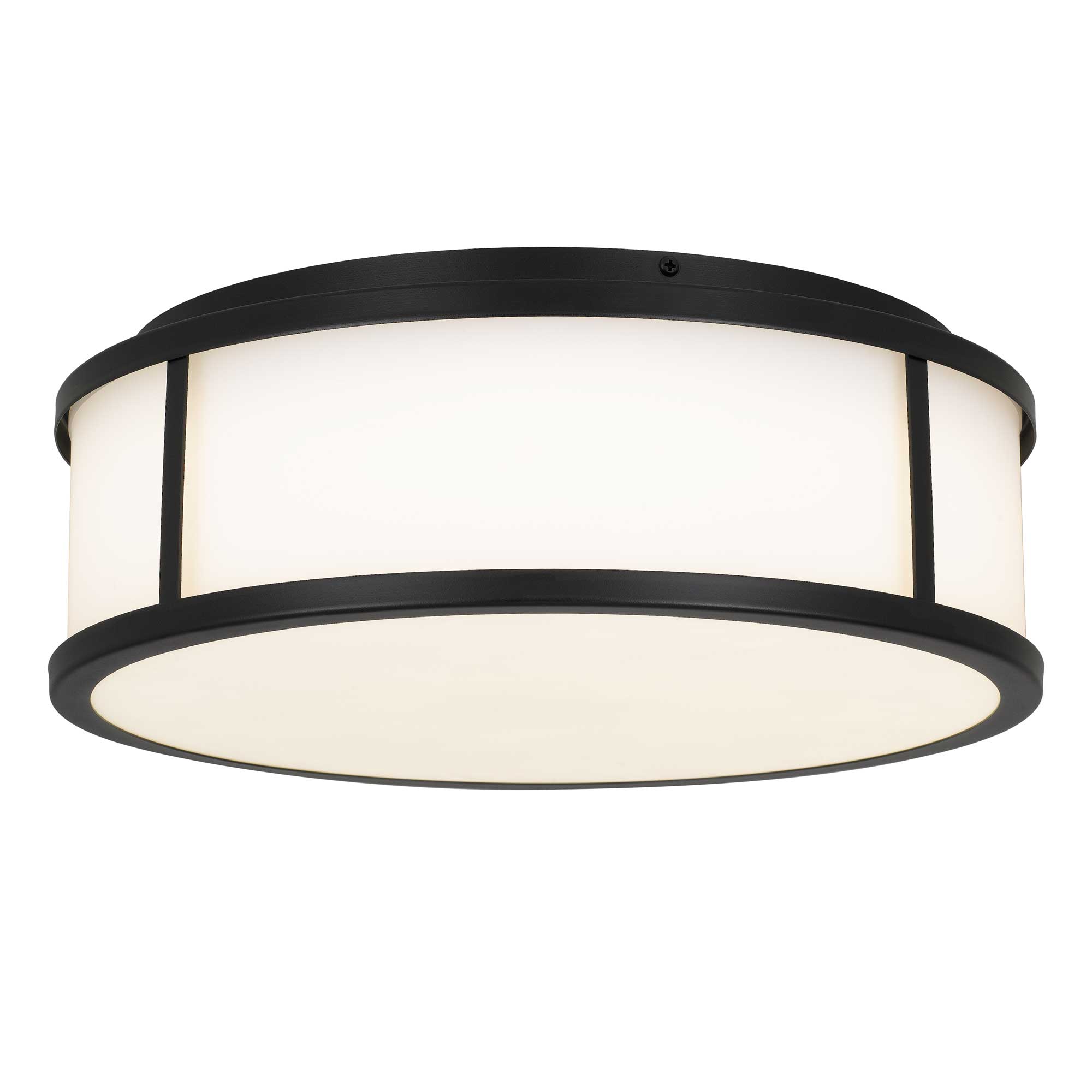 Alteck Panel Round 14-Inch Black 3-CCT LED Outdoor Flush Mount Light - AFM0023-3CCT-W-BK