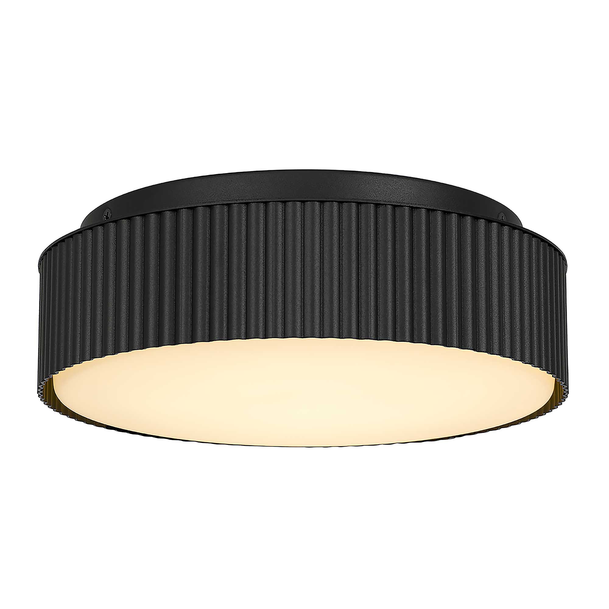 Alteck CHANNEL 9-Inch Black LED Outdoor Flush Mount Light - AFM0064-5CCT-W-BK