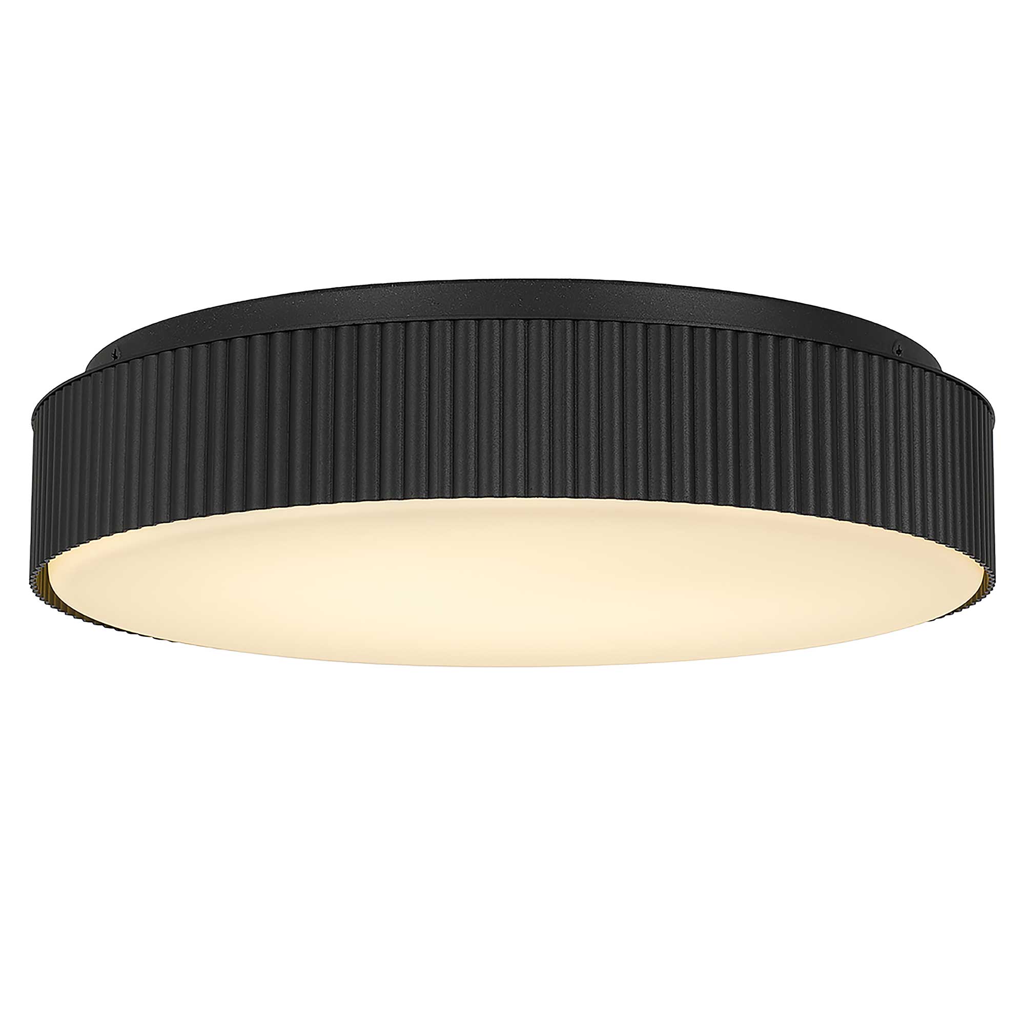 Alteck CHANNEL 13-Inch Black LED Outdoor Flush Mount Light - AFM0065-5CCT-W-BK