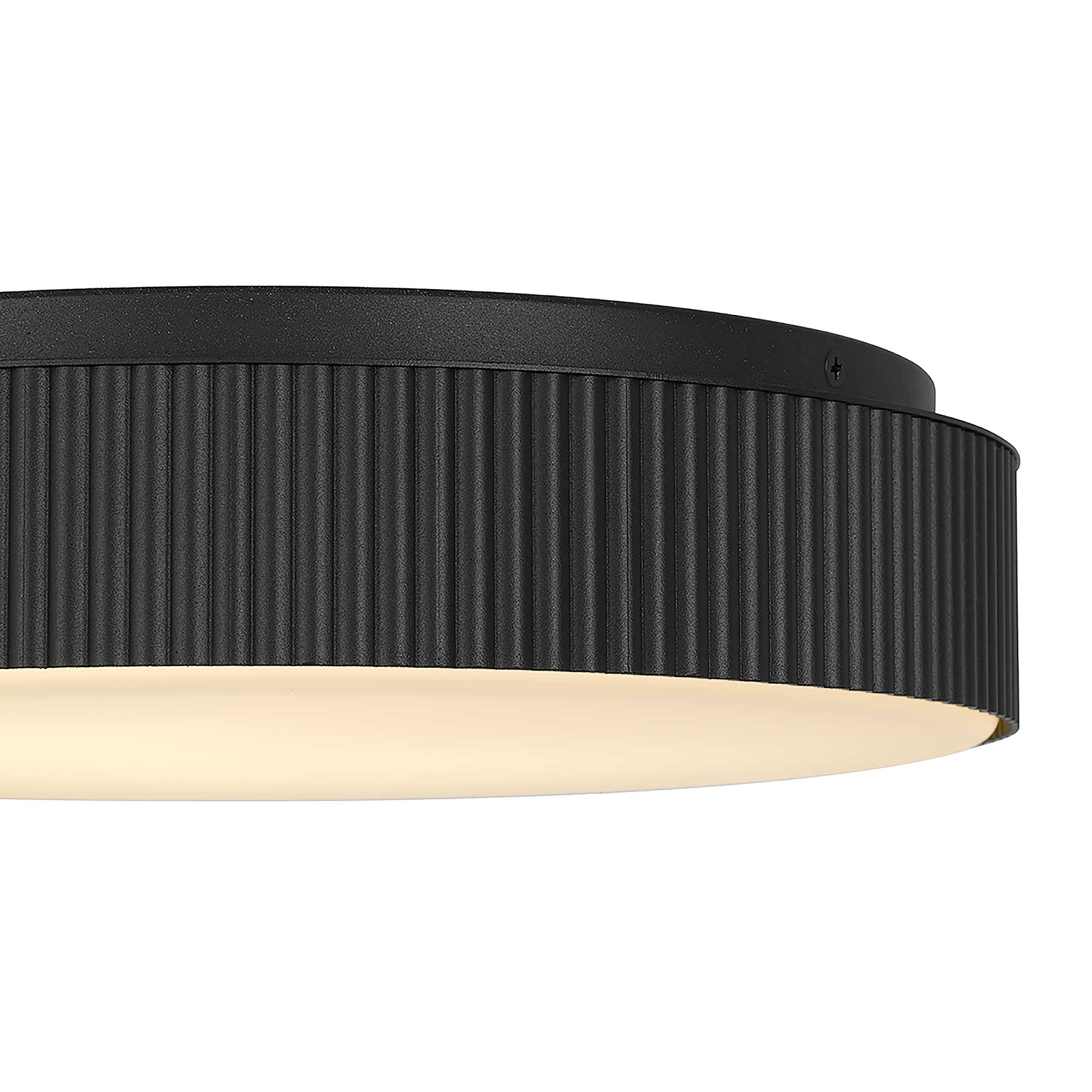Alteck CHANNEL 13-Inch Black LED Outdoor Flush Mount Light - AFM0065-5CCT-W-BK - Product Image 5