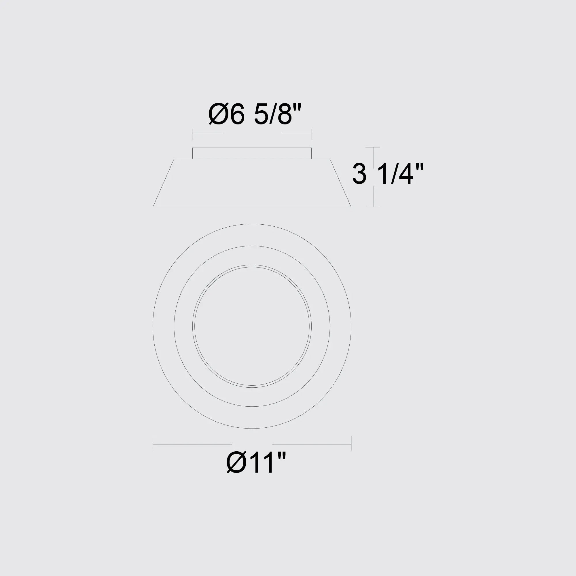 Alteck Pez 11-Inch Black LED Outdoor Flush Mount Light - AFM0066-5CCT-W-BK - Line Drawing
