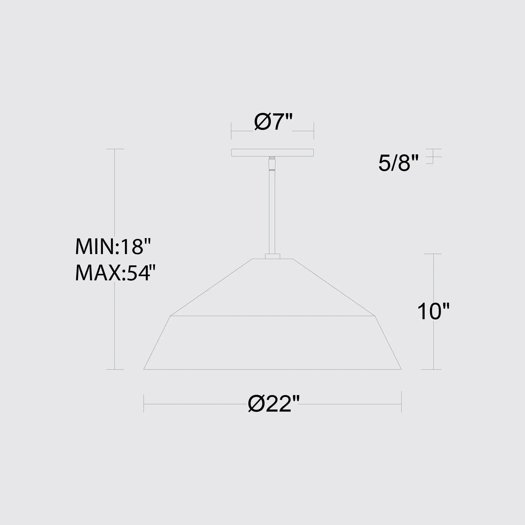 Alteck Nin 22-Inch Black LED Outdoor Pendant Light - AP0076-5CCT-W-BK - Line Drawing