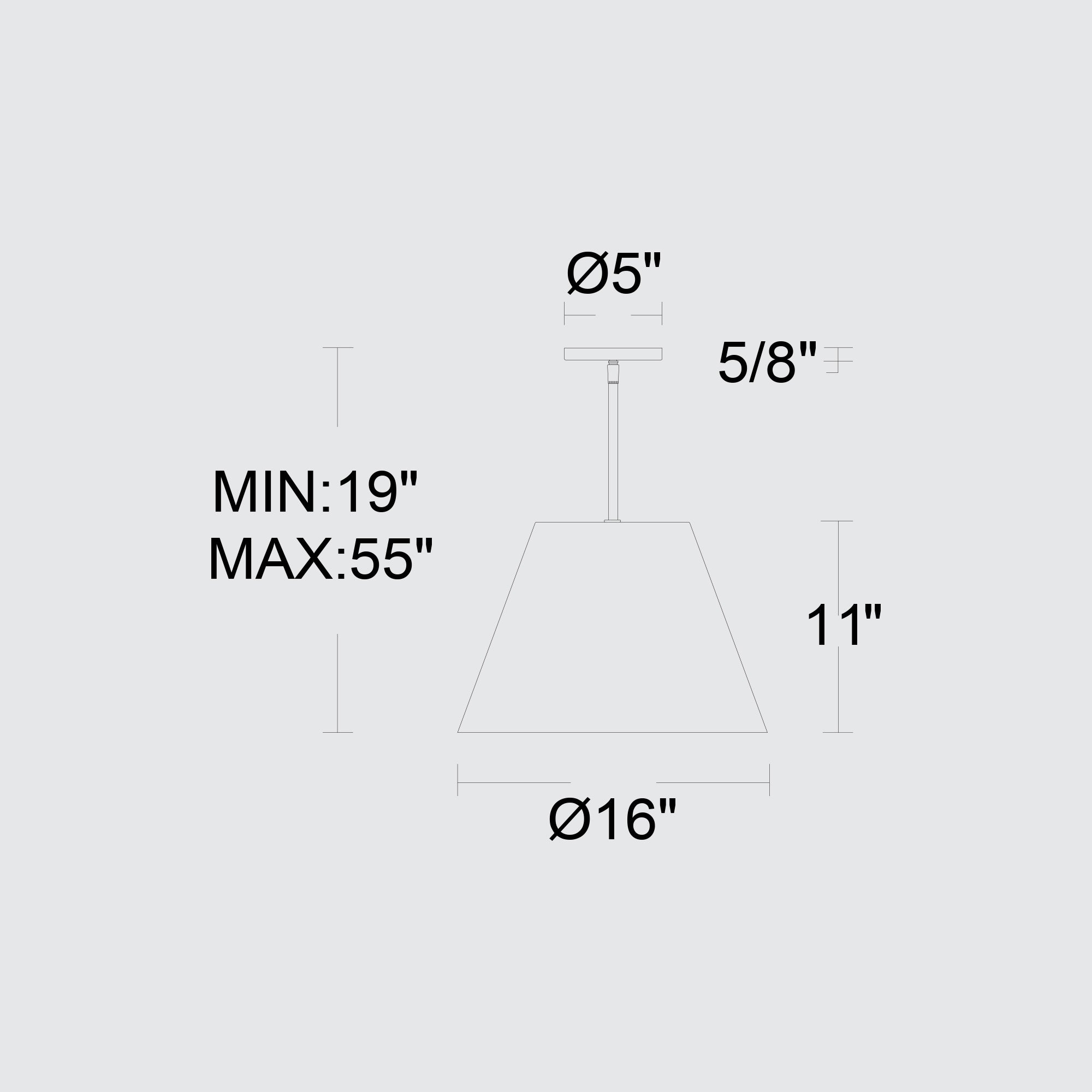 Alteck Jaz 16-Inch Painted brass LED Outdoor Pendant Light - AP0077-5CCT-W-PB - Line Drawing