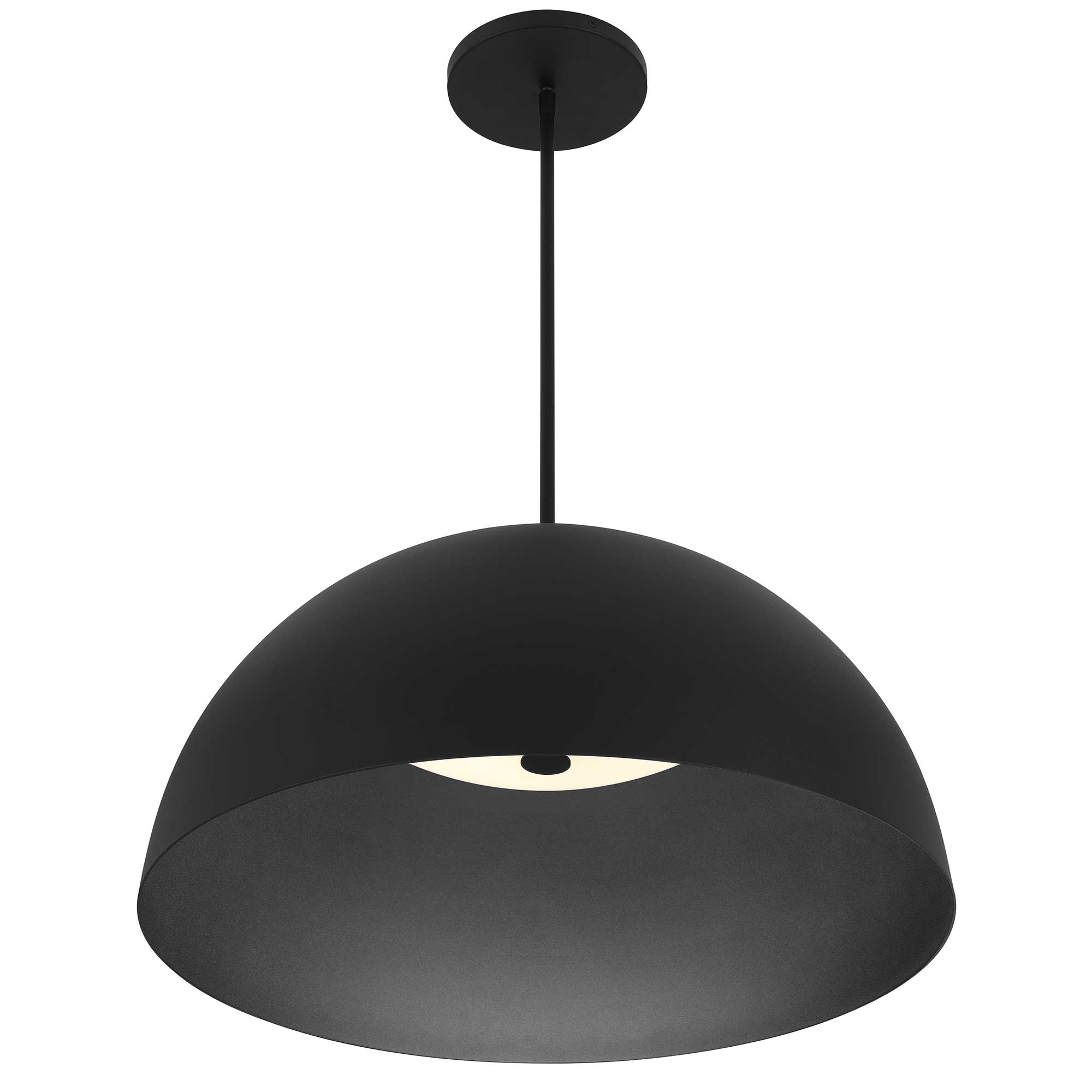 Alteck Half Round 23.625-Inch Black LED Outdoor Pendant Light - AP0083-5CCT-W-BK - Product Image 4