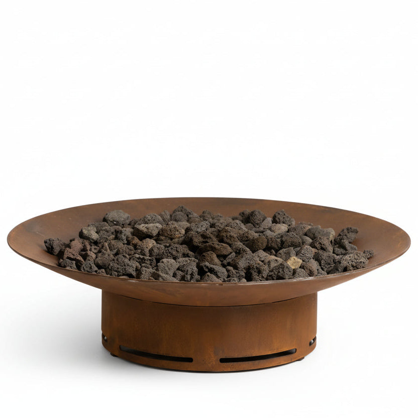 Asia 36″ Round Gas Fire Pit – Carbon Steel by Fire Pit Art