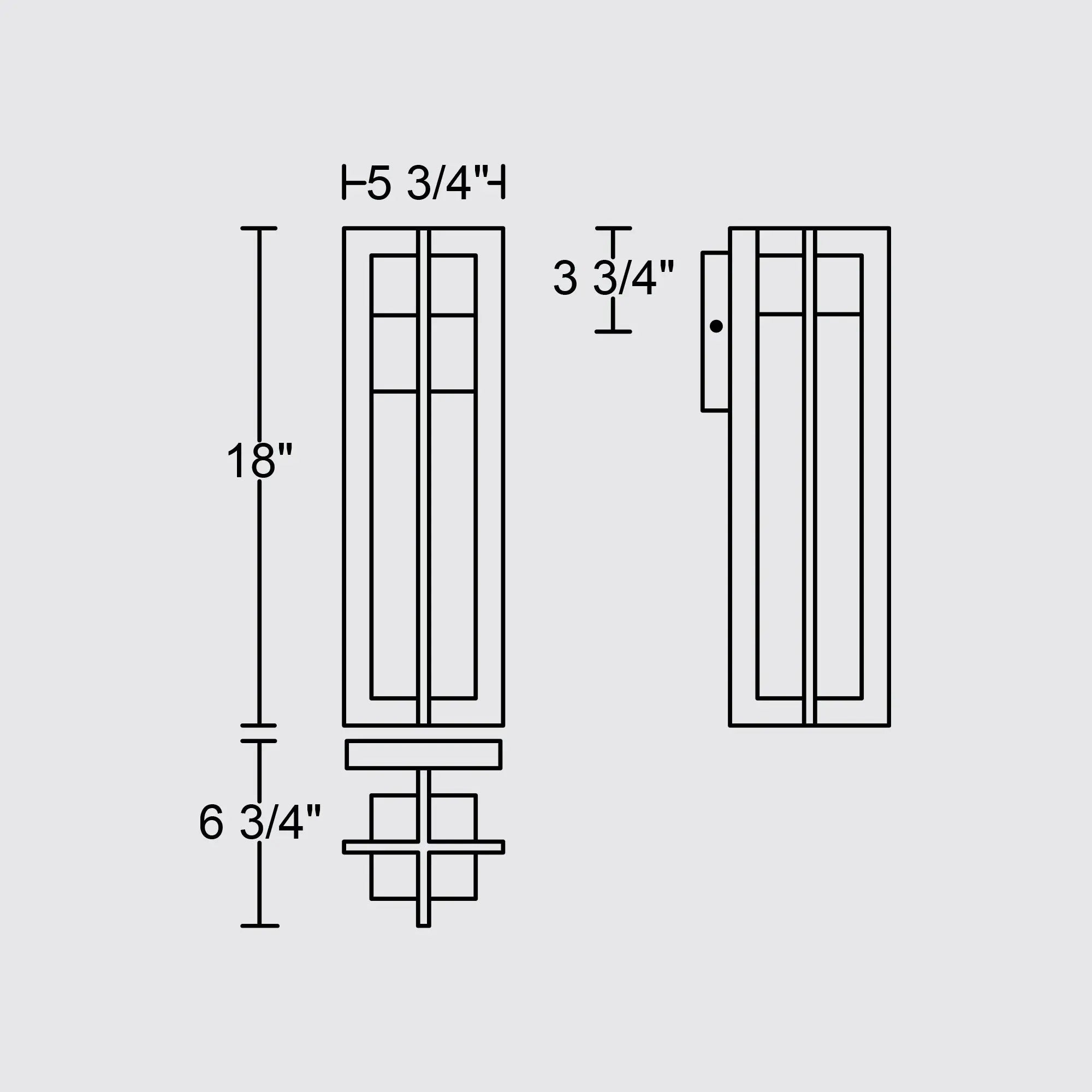 Alteck 4 Bar 18-Inch Black 3-CCT LED Outdoor Wall Light - AW0002-3CCT-W-BK - Line Drawing