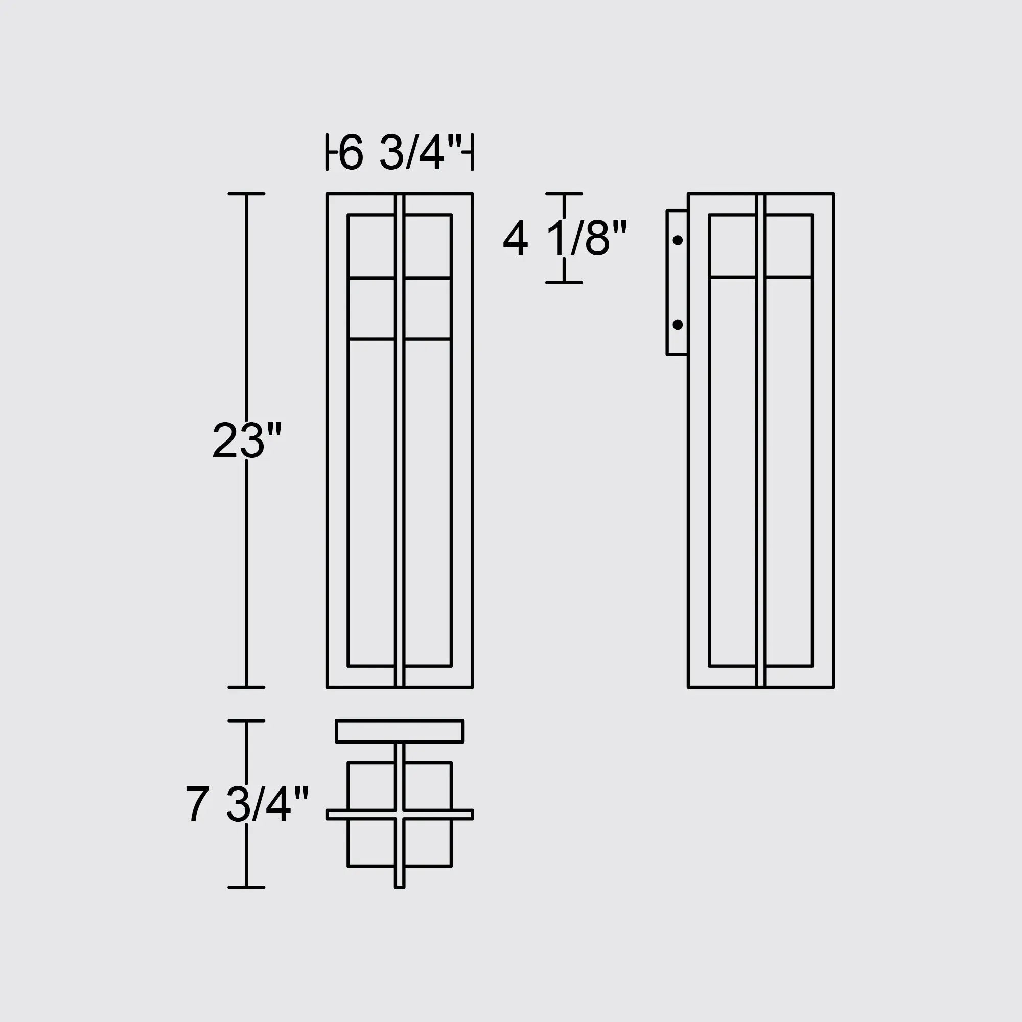 Alteck 4 Bar 23-Inch Black 3-CCT LED Outdoor Wall Light - AW0004-3CCT-W-BK - Line Drawing