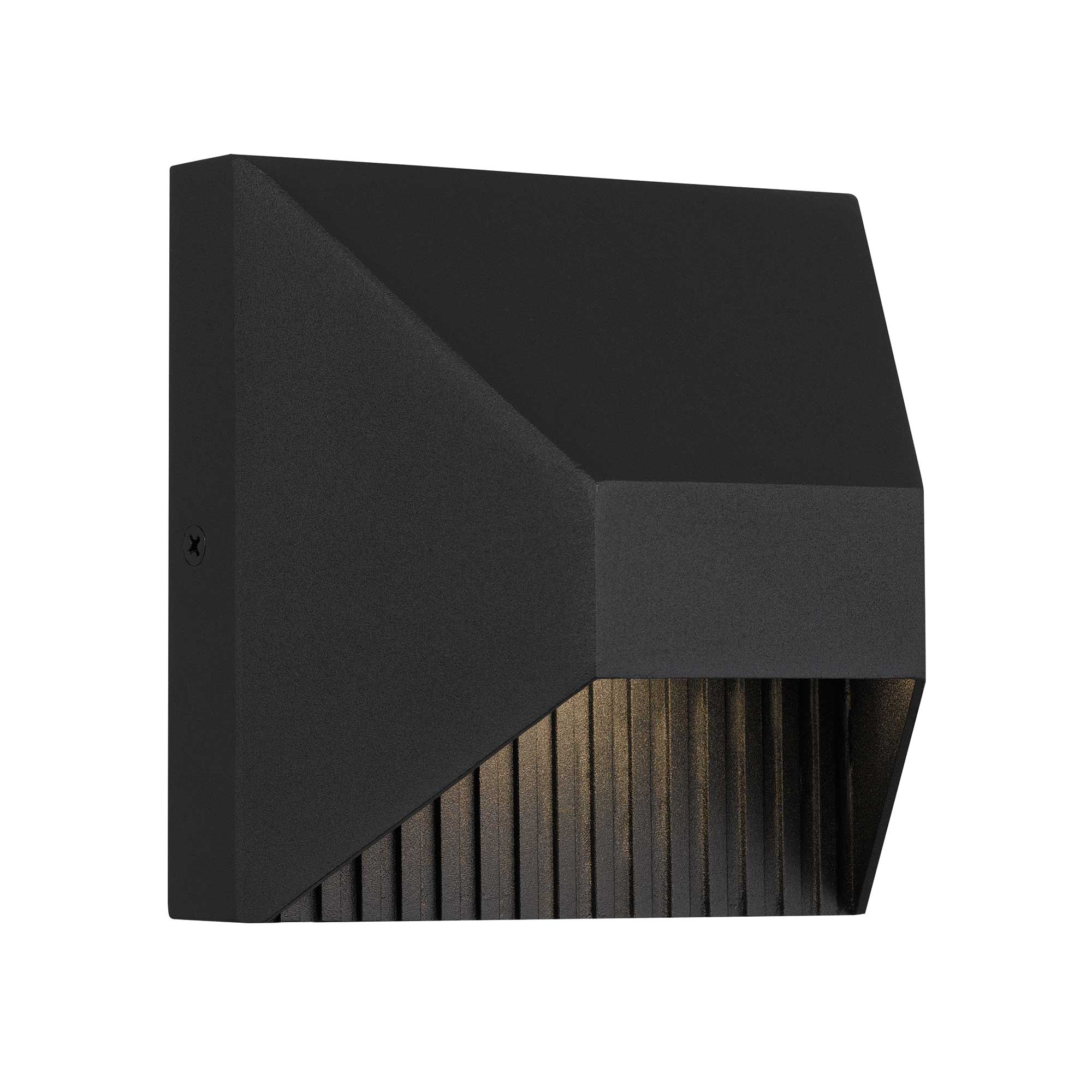 Alteck Ribbed 5.125-Inch Black 3-CCT LED Outdoor Wall Light - AW0008-3CCT-W-BK