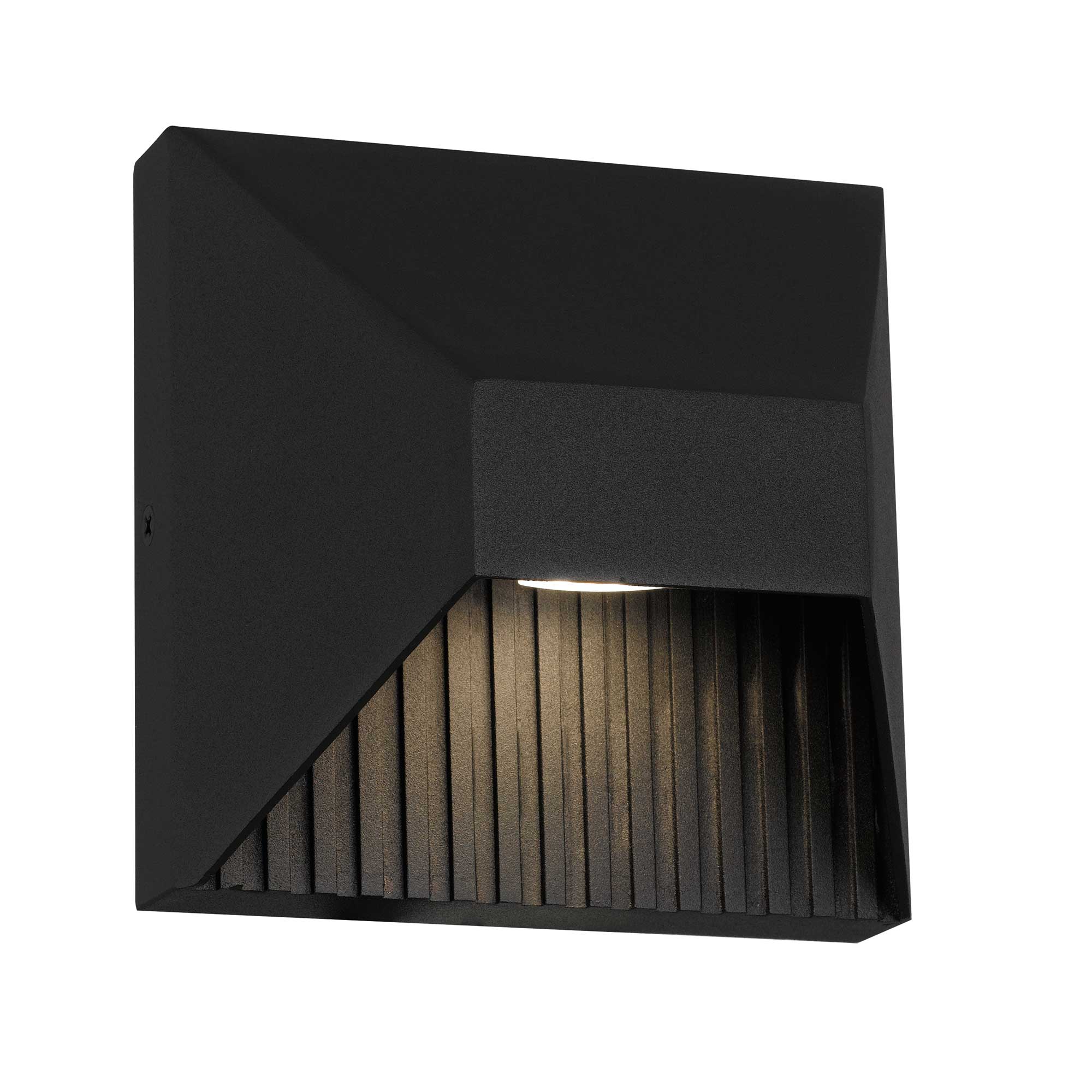 Alteck Ribbed 5.125-Inch Black 3-CCT LED Outdoor Wall Light - AW0008-3CCT-W-BK - Product Image 5