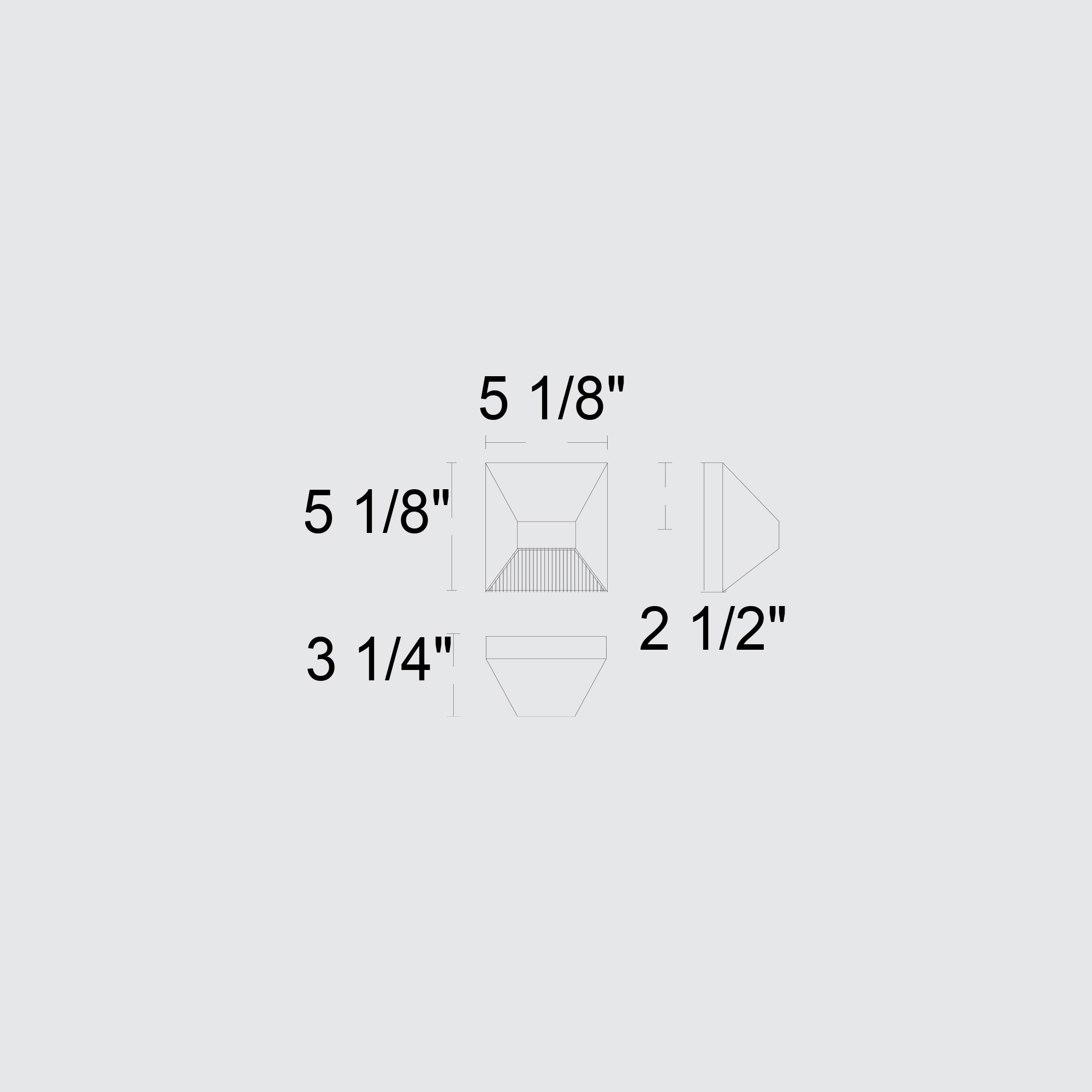 Alteck Ribbed 5.125-Inch Black 3-CCT LED Outdoor Wall Light - AW0008-3CCT-W-BK - Line Drawing