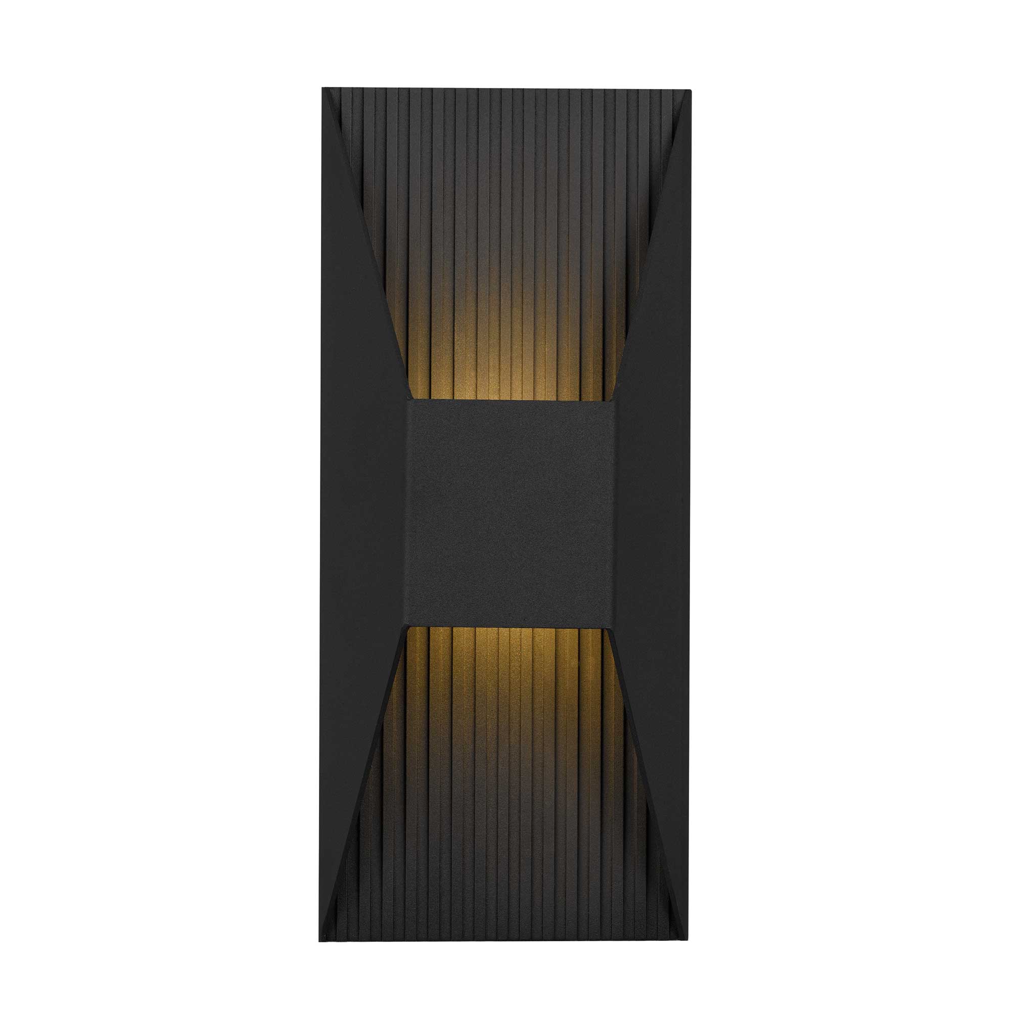 Alteck Ribbed 12-Inch Black 3-CCT LED Outdoor Wall Light - AW0009-3CCT-W-BK - Product Image 3