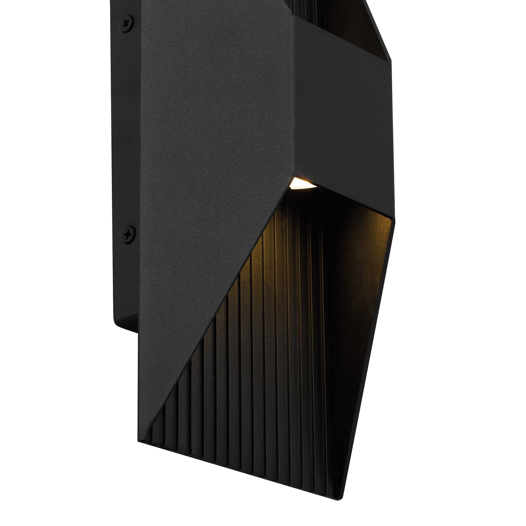 Alteck Ribbed 12-Inch Black 3-CCT LED Outdoor Wall Light - AW0009-3CCT-W-BK - Product Image 5