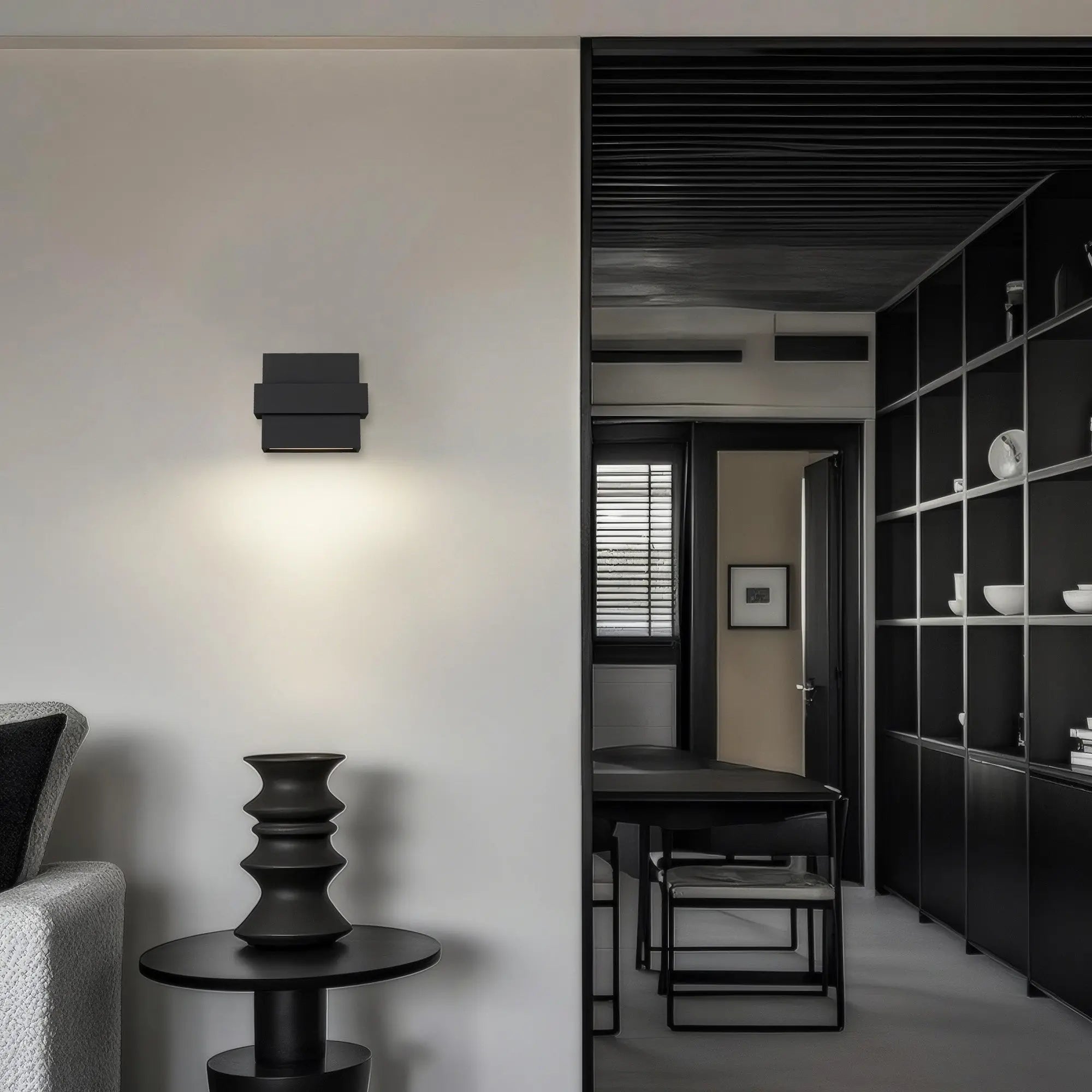 Alteck Summit 5-Inch Black 3-CCT LED Outdoor Wall Light - AW0027-3CCT-W-BK - Application Interior Image