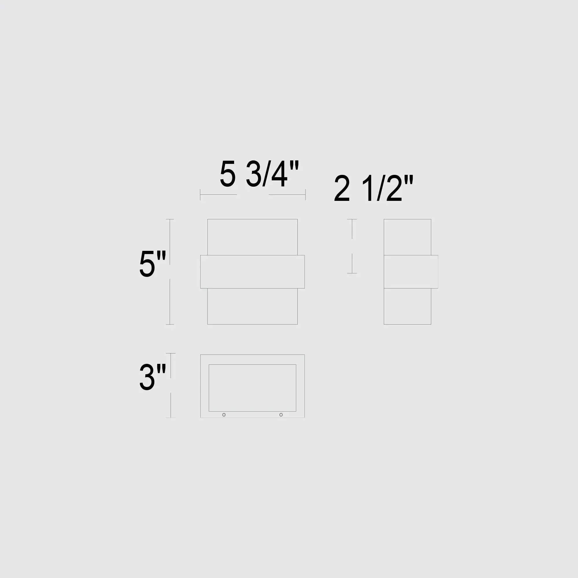 Alteck Summit 5-Inch Black 3-CCT LED Outdoor Wall Light - AW0027-3CCT-W-BK - Line Drawing
