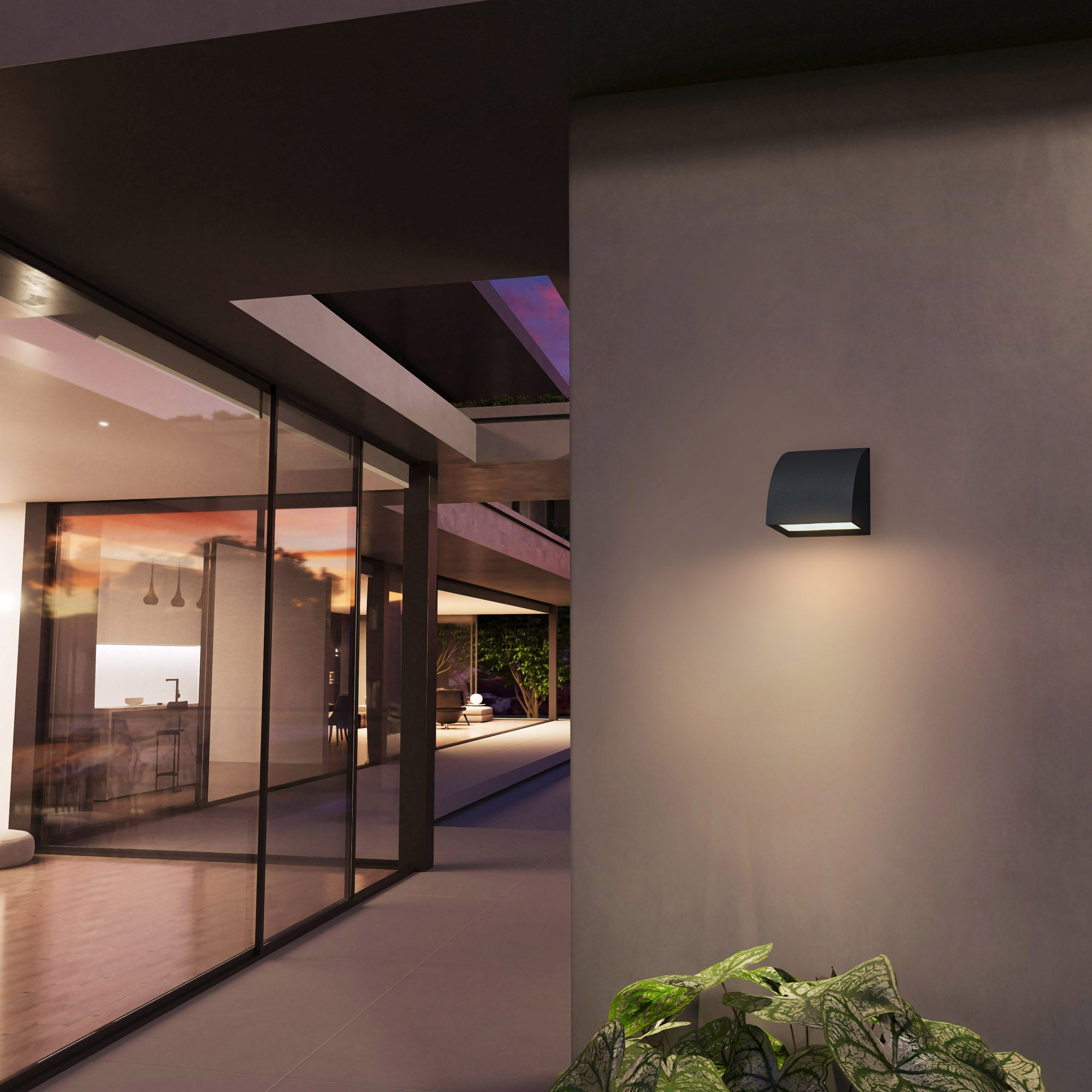 Alteck Slope 4.625-Inch Black 3-CCT LED Outdoor Wall Light - AW0029-3CCT-W-BK - Application Interior Image