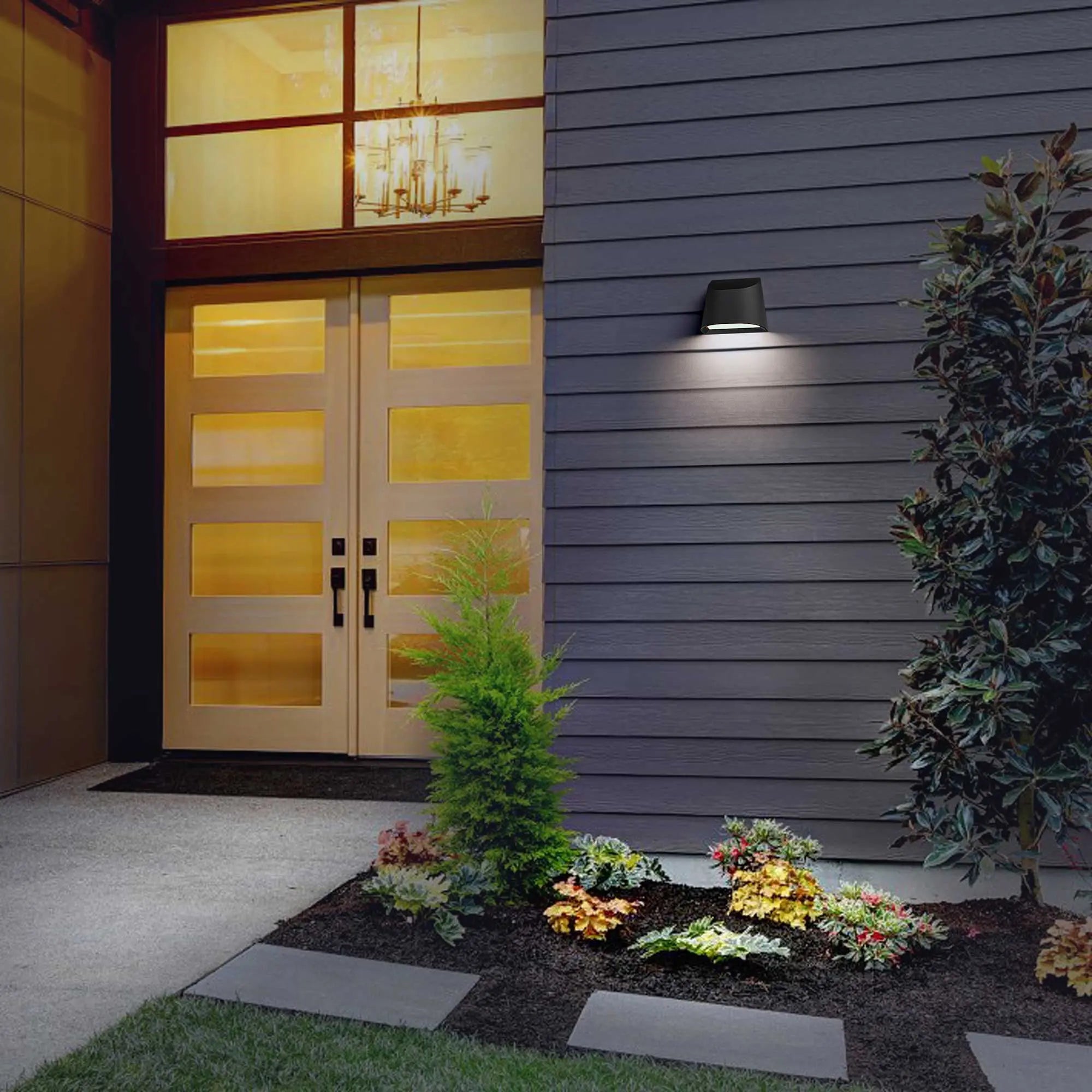 Alteck Ambit 4.75-Inch Black 3-CCT LED Outdoor Wall Light - Wet Rated - AW0030-3CCT-W-BK Alteck