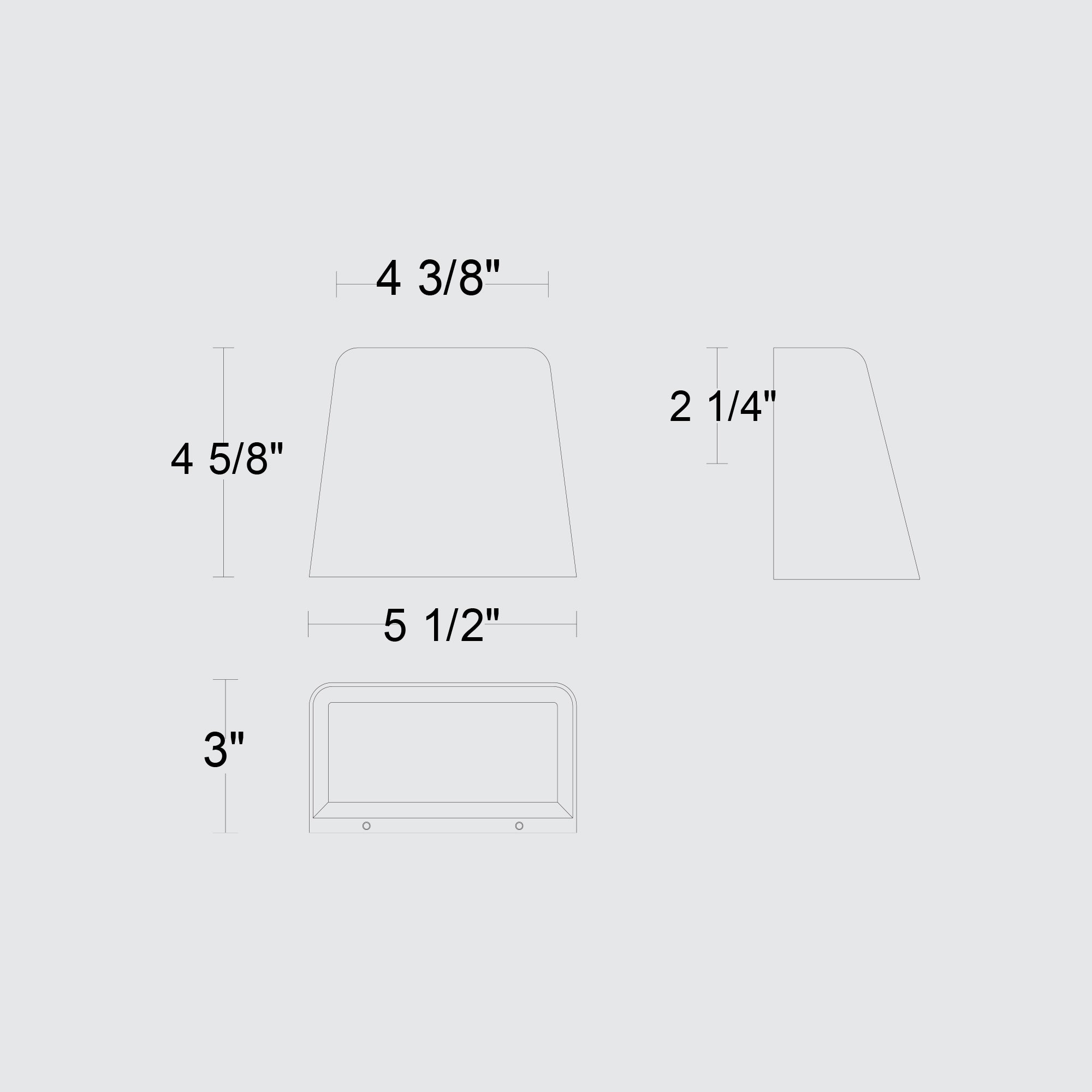 Alteck Bull 4.625-Inch Brushed Aluminum 3-CCT LED Outdoor Wall Light - AW0031-3CCT-W-BA - Line Drawing