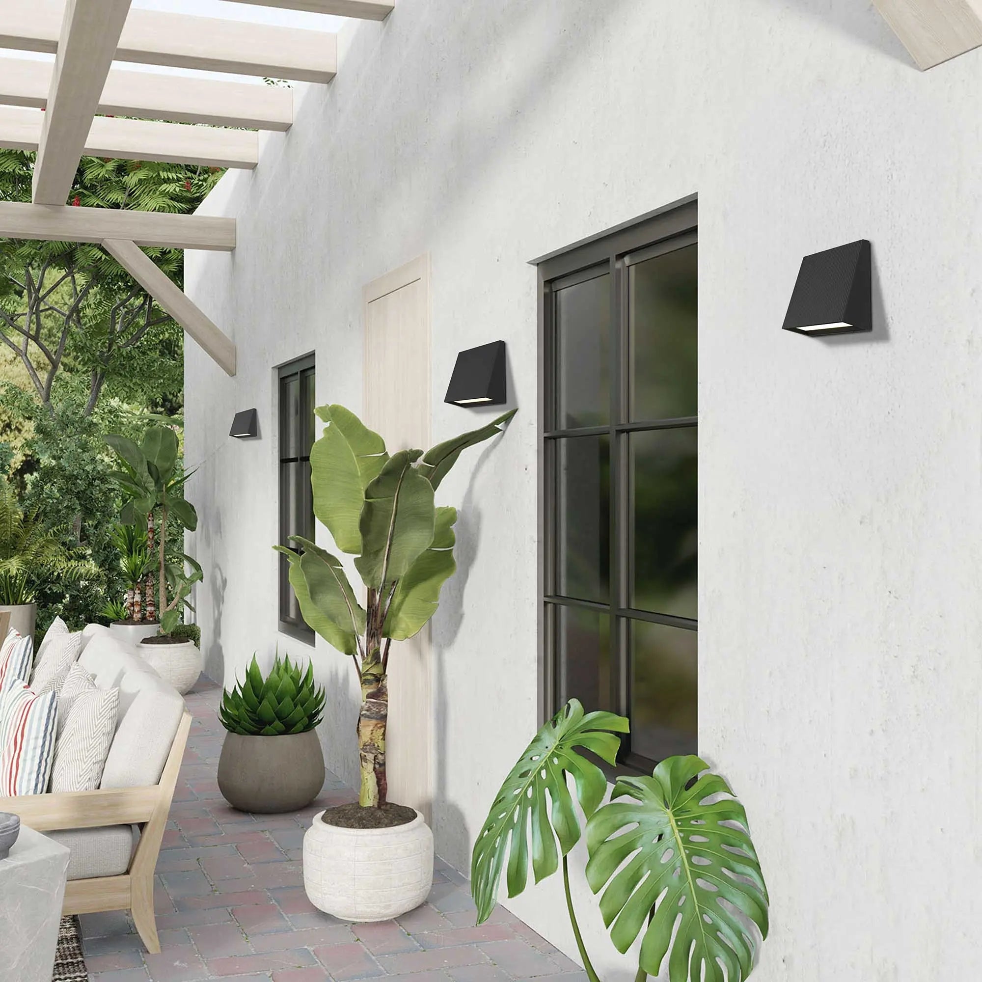 Alteck Slant 5-Inch Black 3-CCT LED Outdoor Wall Light - Wet Rated - AW0032-3CCT-W-BK Alteck