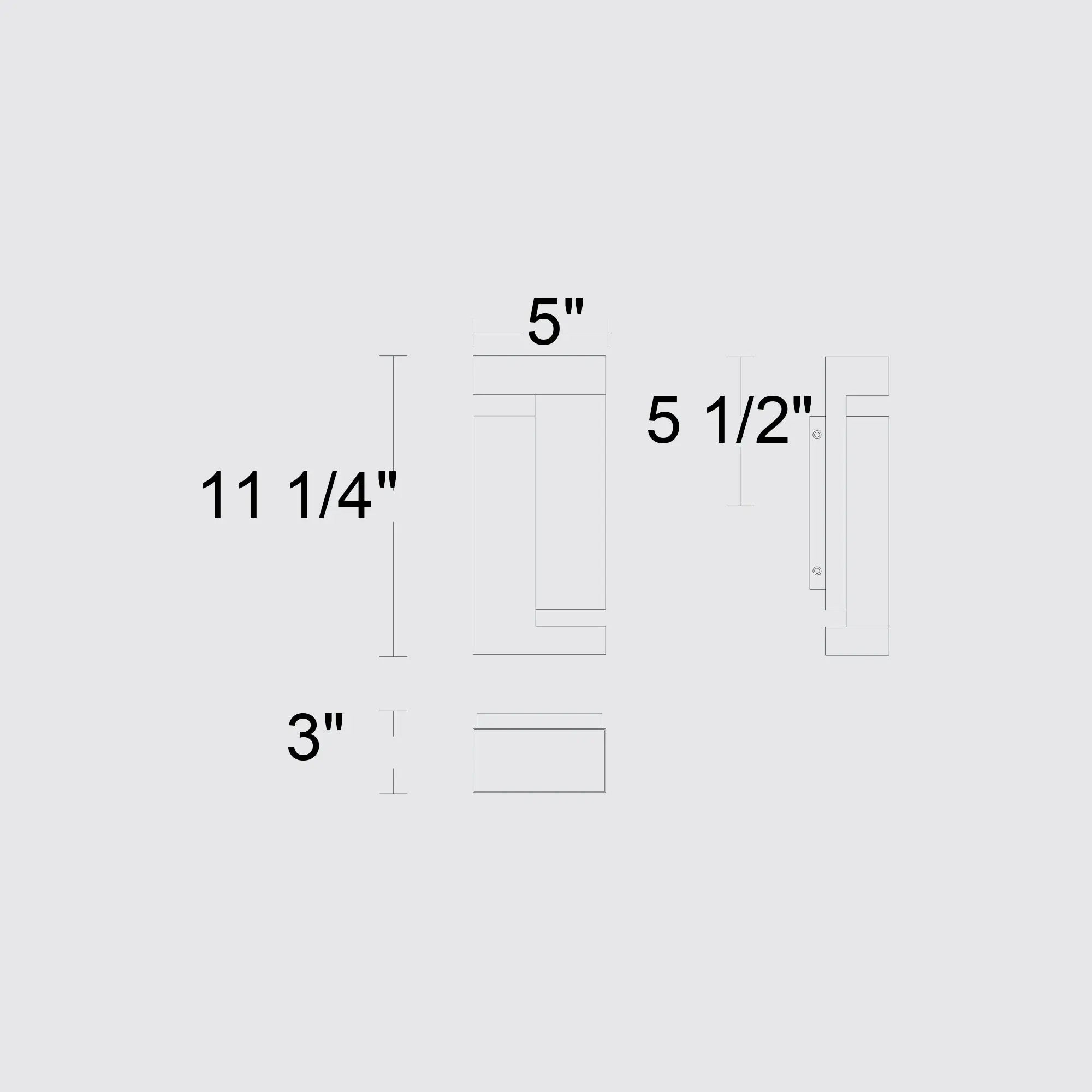 Alteck Dance 11.25-Inch Black 3-CCT LED Outdoor Wall Light - AW0036-3CCT-W-BK - Line Drawing