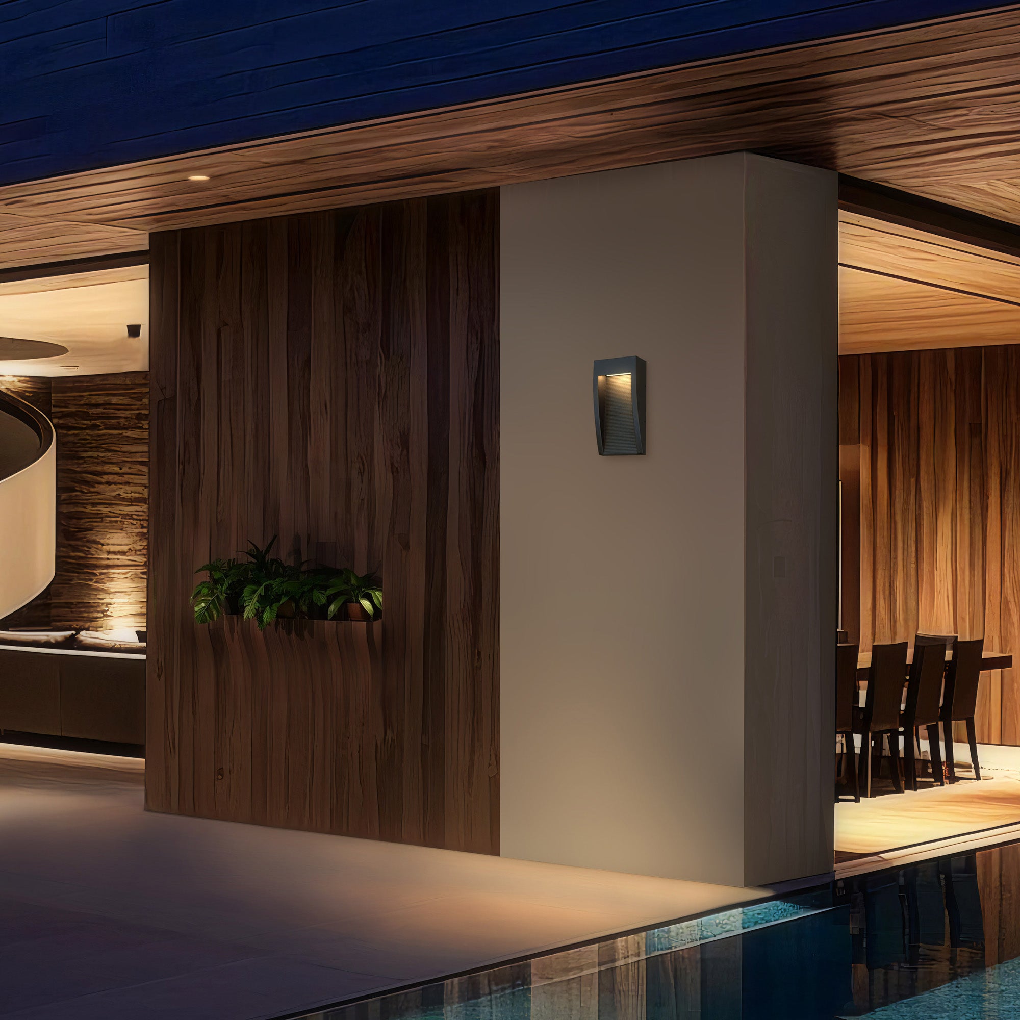 Alteck Taper 10-Inch Black 3-CCT LED Outdoor Wall Light - AW0038-3CCT-W-BK - Application Interior Image