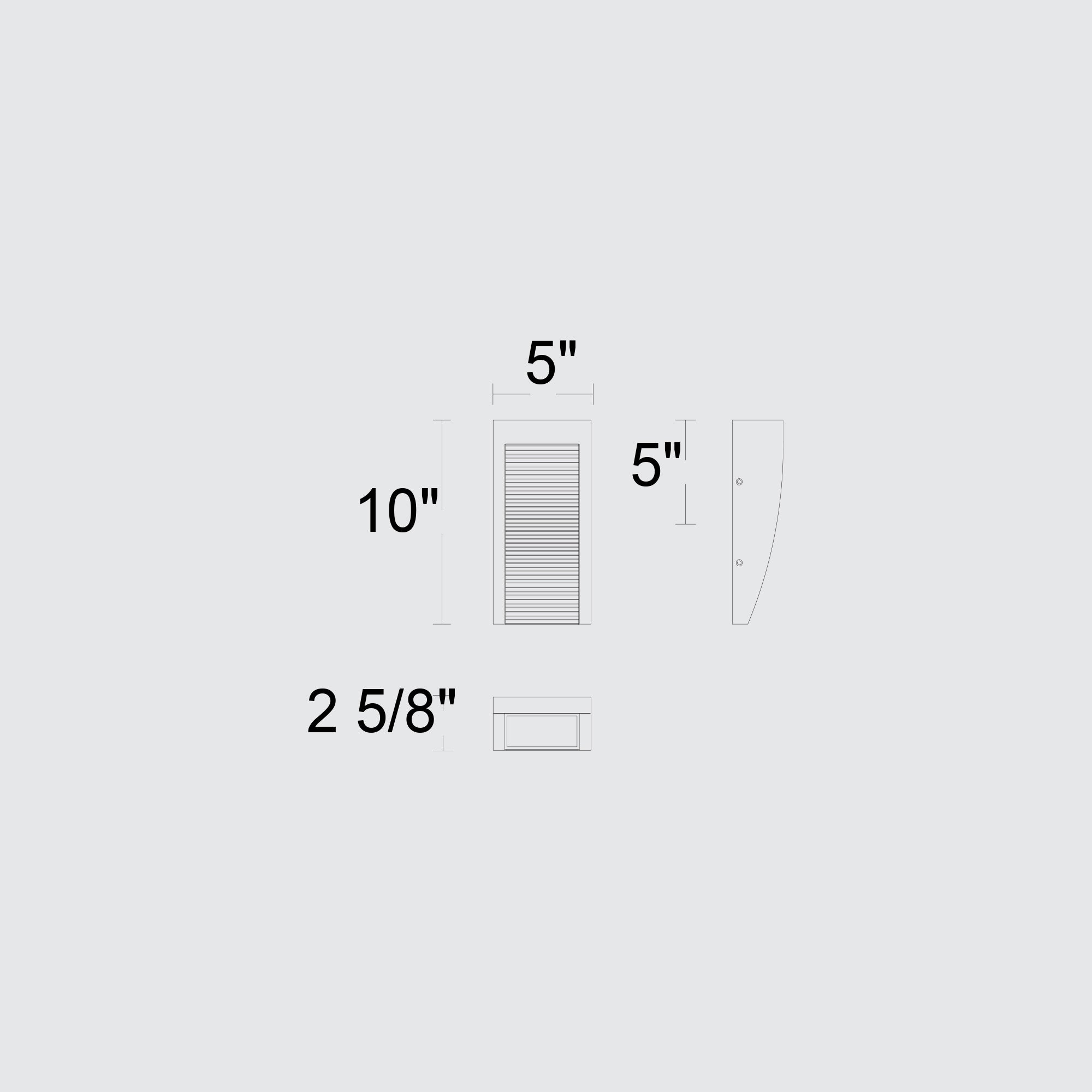 Alteck Taper 10-Inch Black 3-CCT LED Outdoor Wall Light - AW0038-3CCT-W-BK - Line Drawing