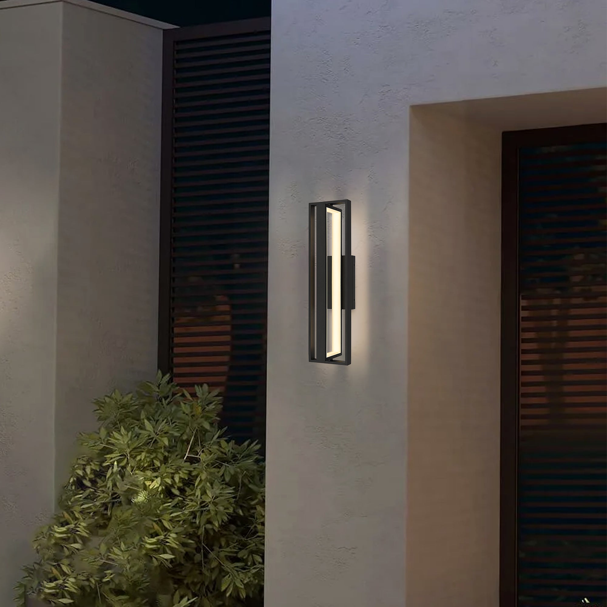 Alteck IN & OUT 24.5-Inch Black LED Outdoor Wall Light - AW0054-30-W-BK - Application Exterior Image