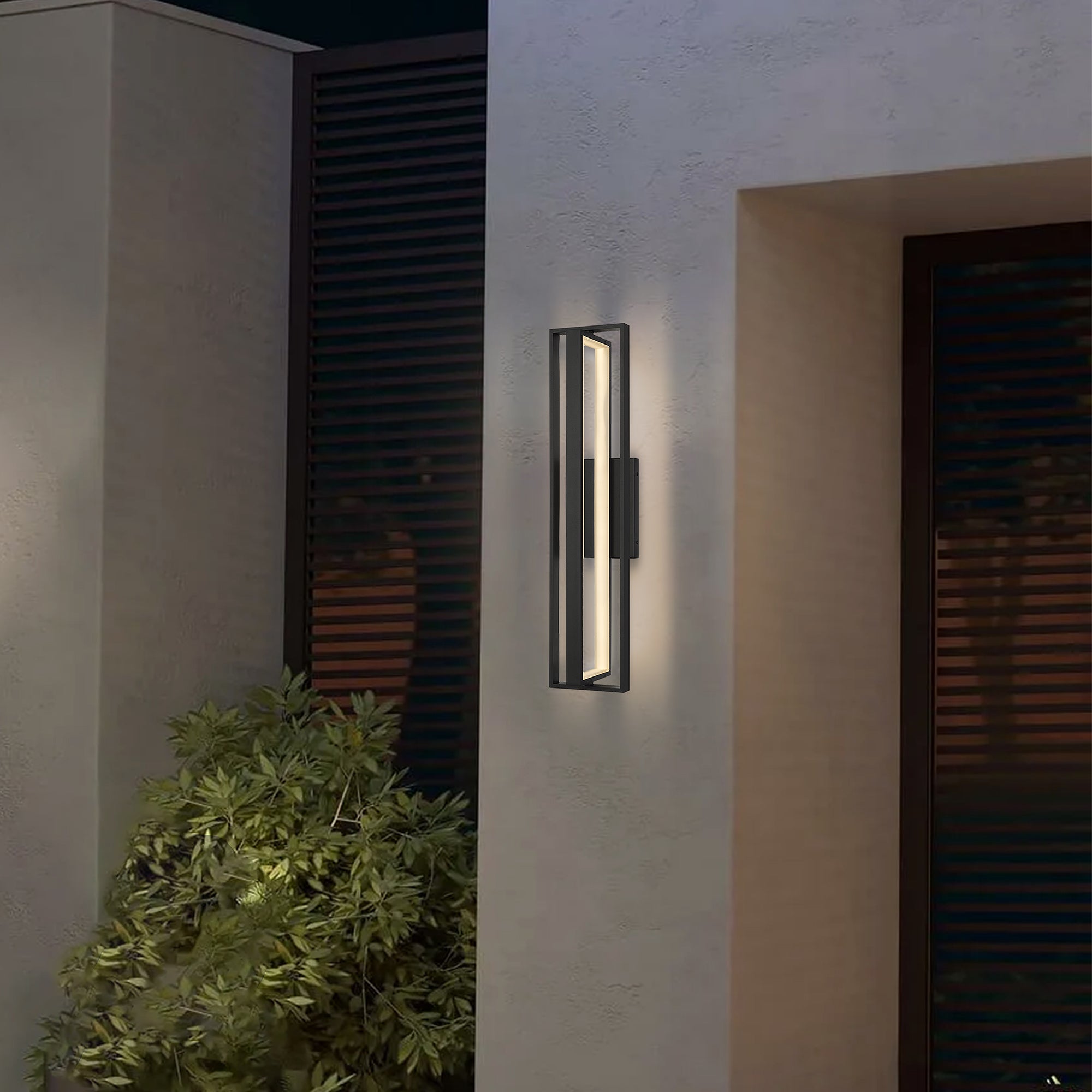 Alteck IN & OUT 32.5-Inch Black LED Outdoor Wall Light - AW0055-30-W-BK - Application Exterior Image