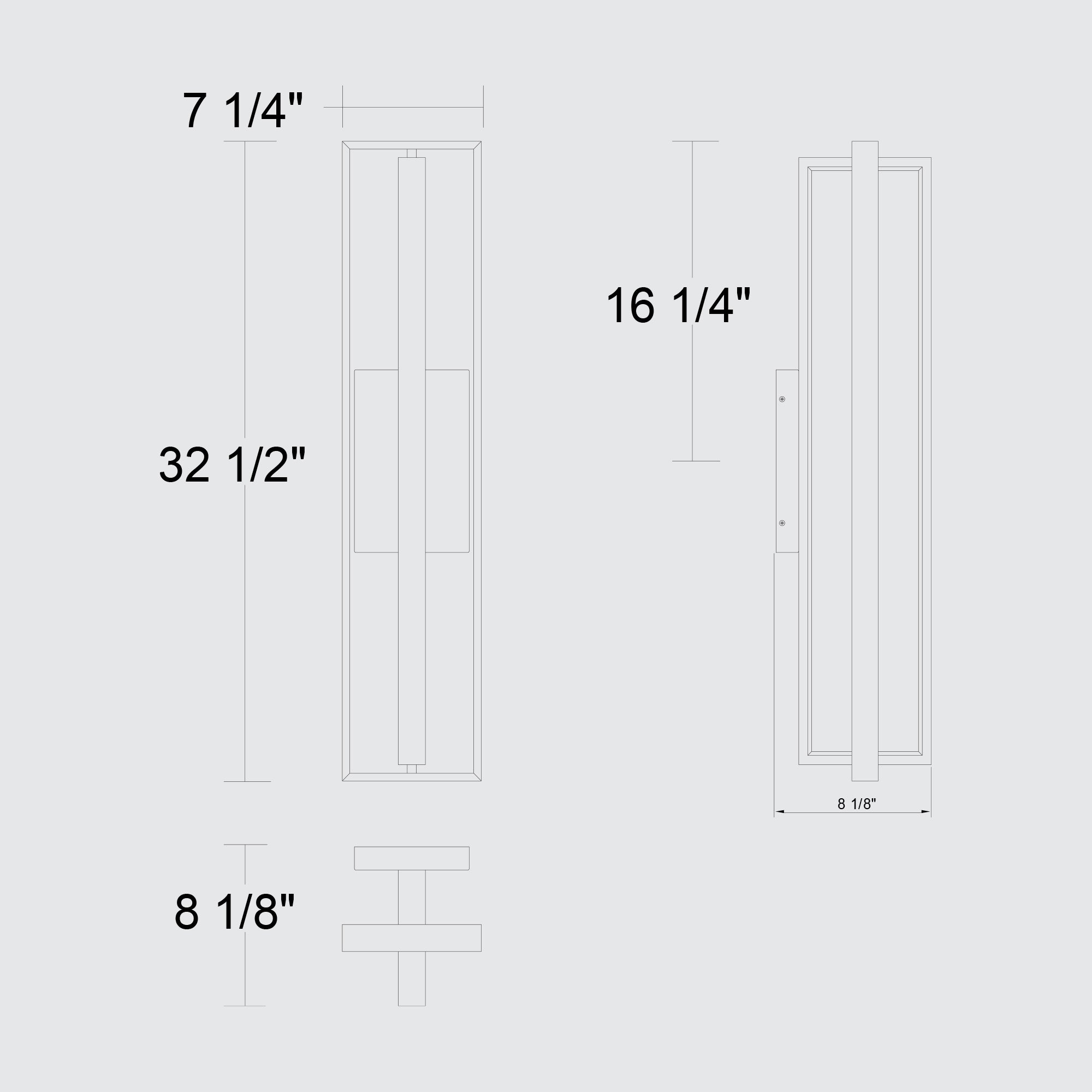 Alteck IN & OUT 32.5-Inch Black LED Outdoor Wall Light - AW0055-30-W-BK - Line Drawing
