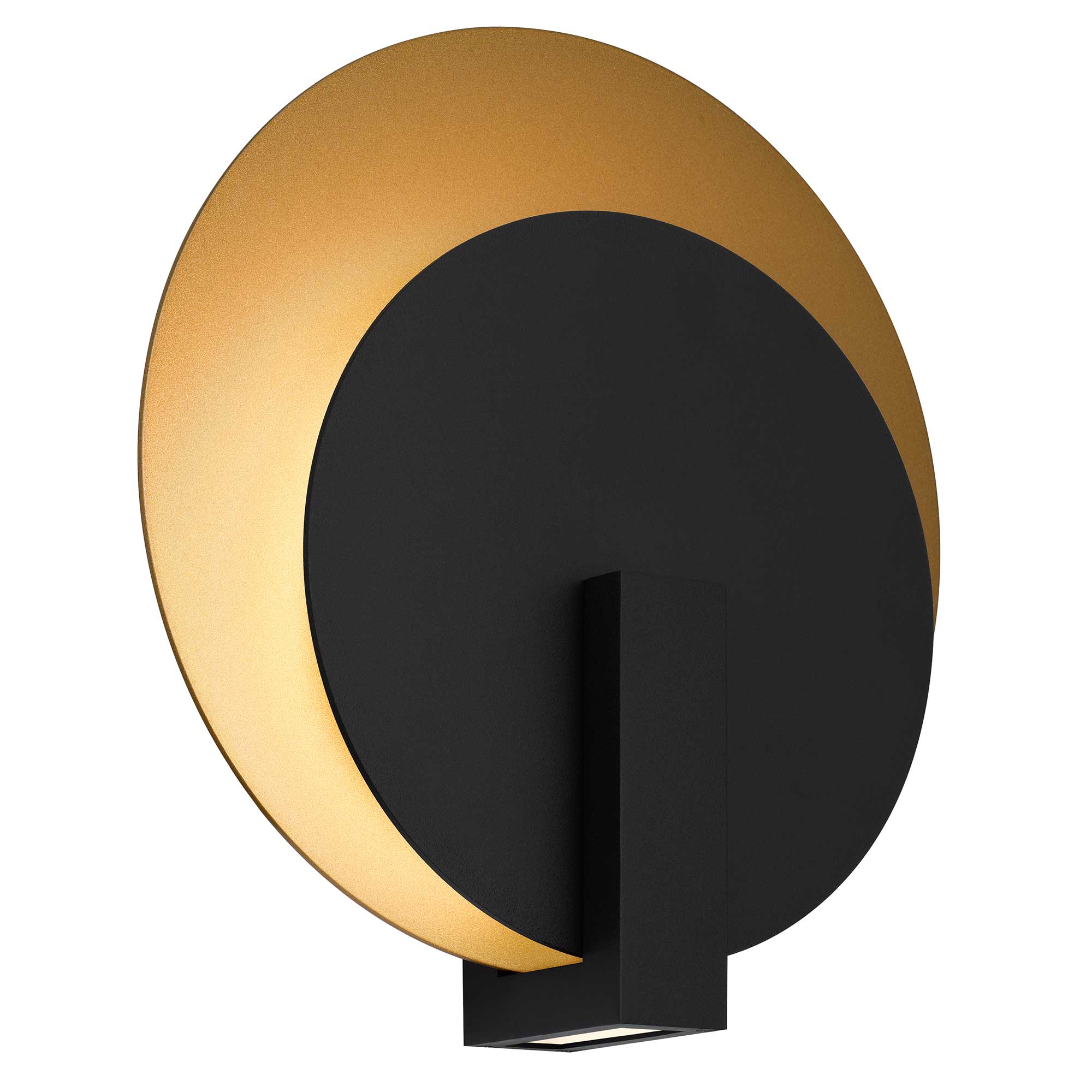 Alteck Eclipse 12.75-Inch Black 3-CCT LED Outdoor Wall Light - AW0089-3CCT-W-BK/PB