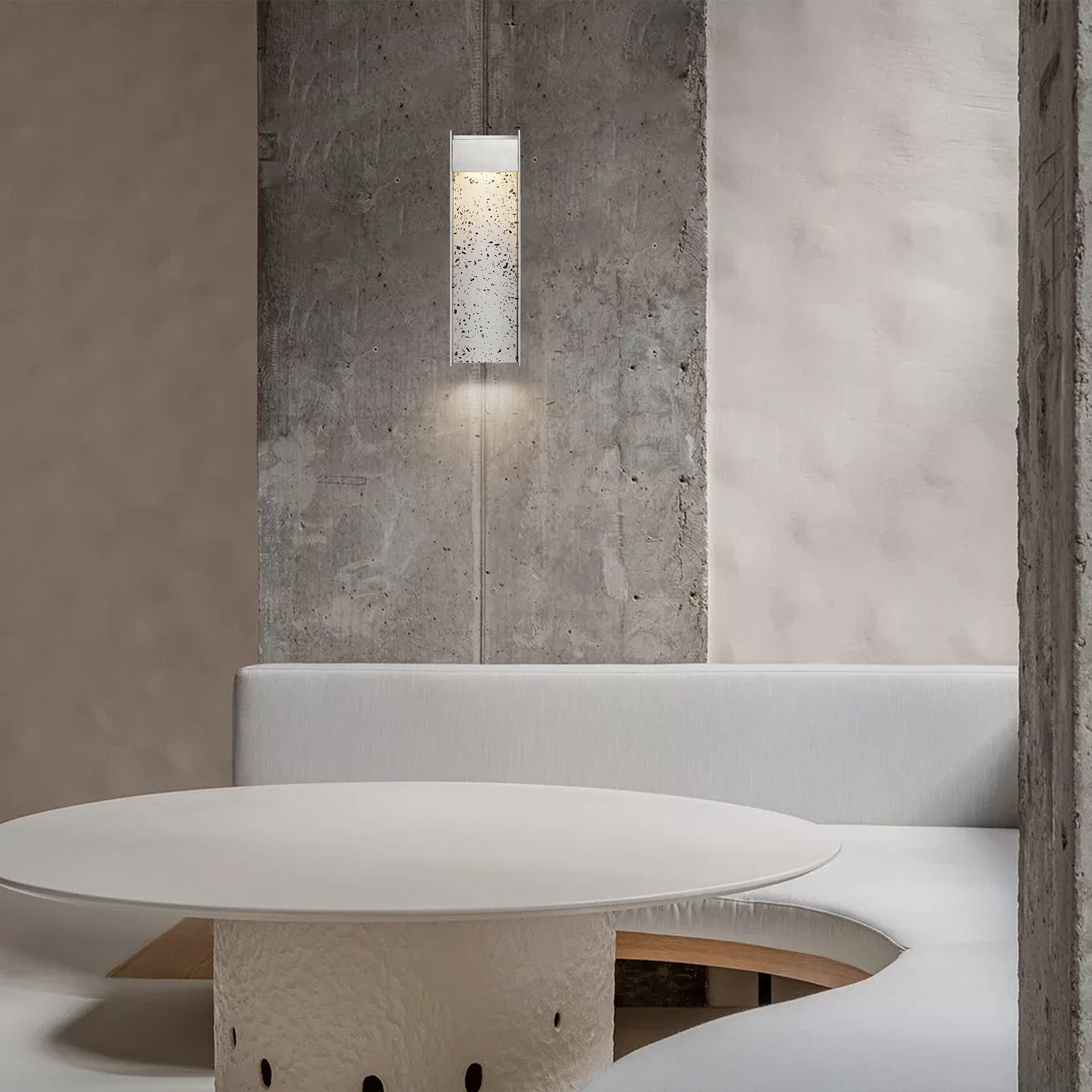 Alteck Terrazzo 20-Inch Brushed Aluminum 3-CCT LED Outdoor Wall Light - AW0096-3CCT-W-BA - Application Interior Image