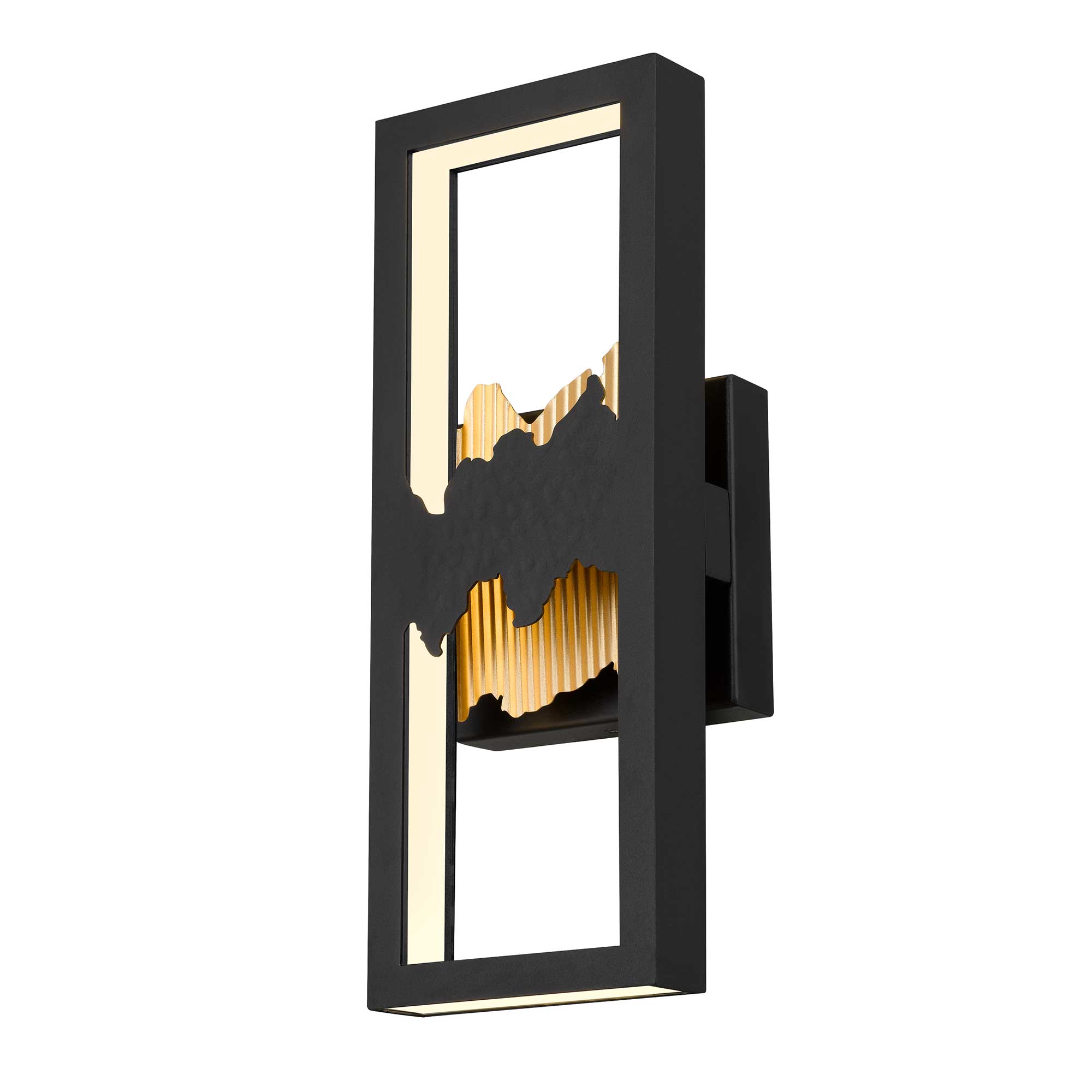 Alteck Sunrize 15-Inch Black 3-CCT LED Outdoor Wall Light - AW0111-3CCT-W-BK/PB