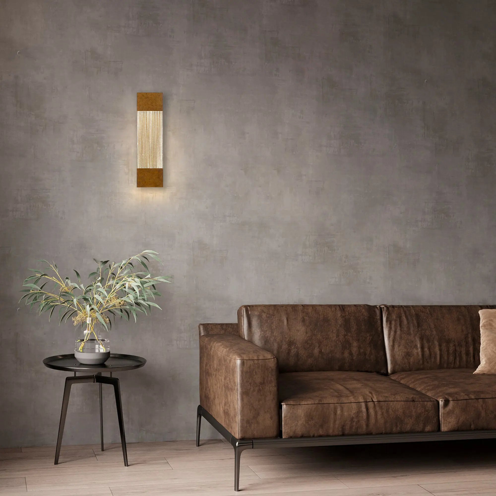 Alteck Mystic 20-Inch Painted Patina Brass 3-CCT LED Outdoor Wall Light - AW0119-3CCT-W-PPB - Application Interior Image