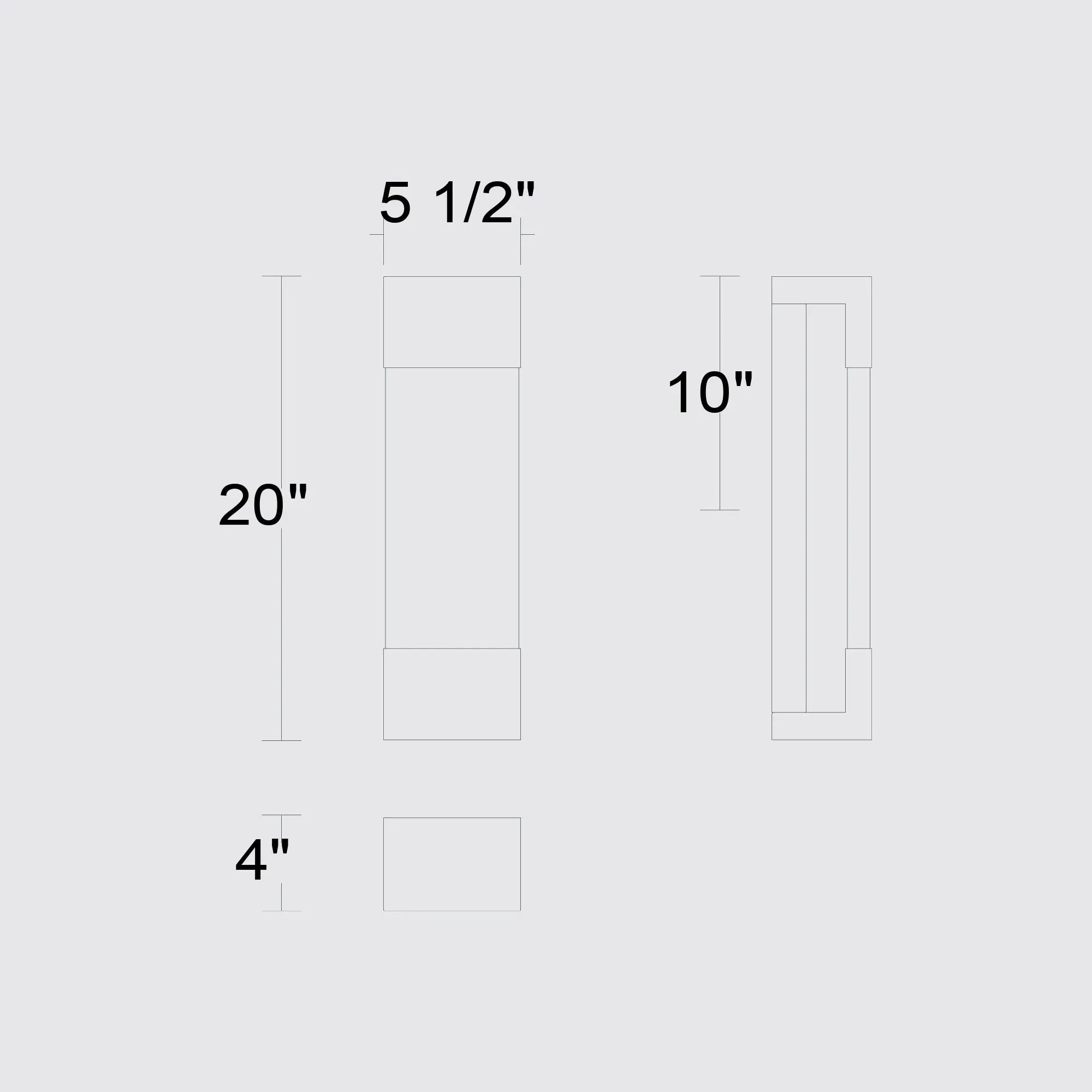 Alteck Mystic 20-Inch Painted Patina Brass 3-CCT LED Outdoor Wall Light - AW0119-3CCT-W-PPB - Line Drawing